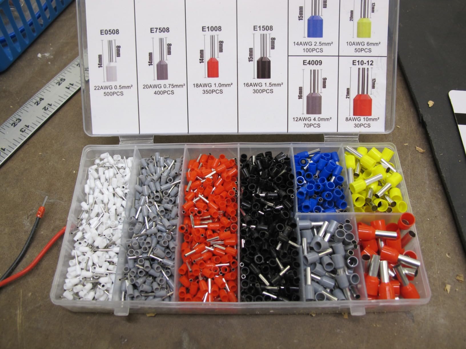 Ferrule Crimping Tool Kit,Wire Ferrule Kit Crimper Connectors,4 corners Self-adjustable AWG23-7 gauge 1800PCS Ferrules Electrical Terminal,Crimpers Tools Pin Terminals Ratchet Pliers for Audio,Car,DIY customer photo 1