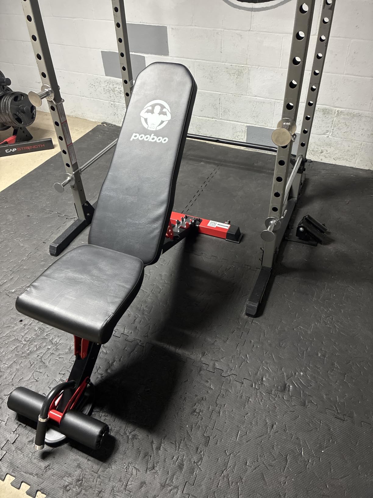 pooboo Adjustable Weight Bench,1500 LBS FID Bench for Home customer photo 1