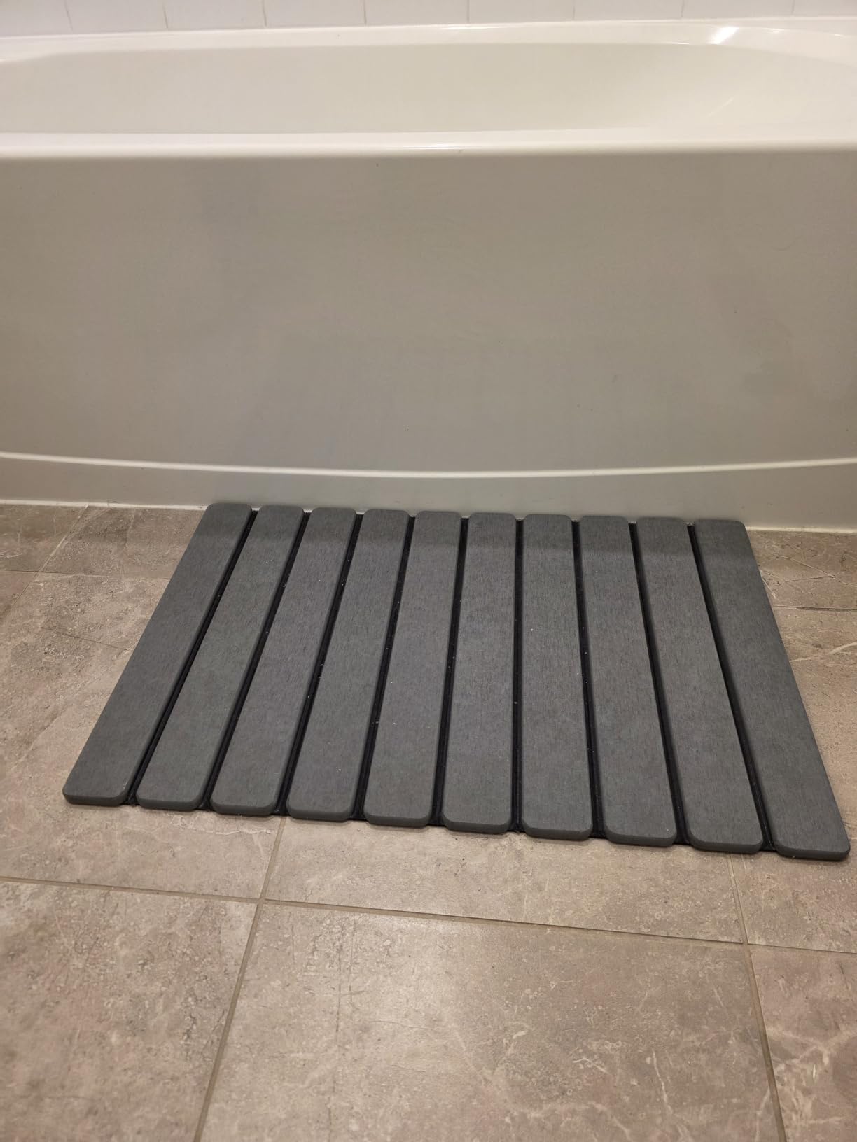 AWW Foldable Stone Bath Mat, Diatomaceous, 23.6