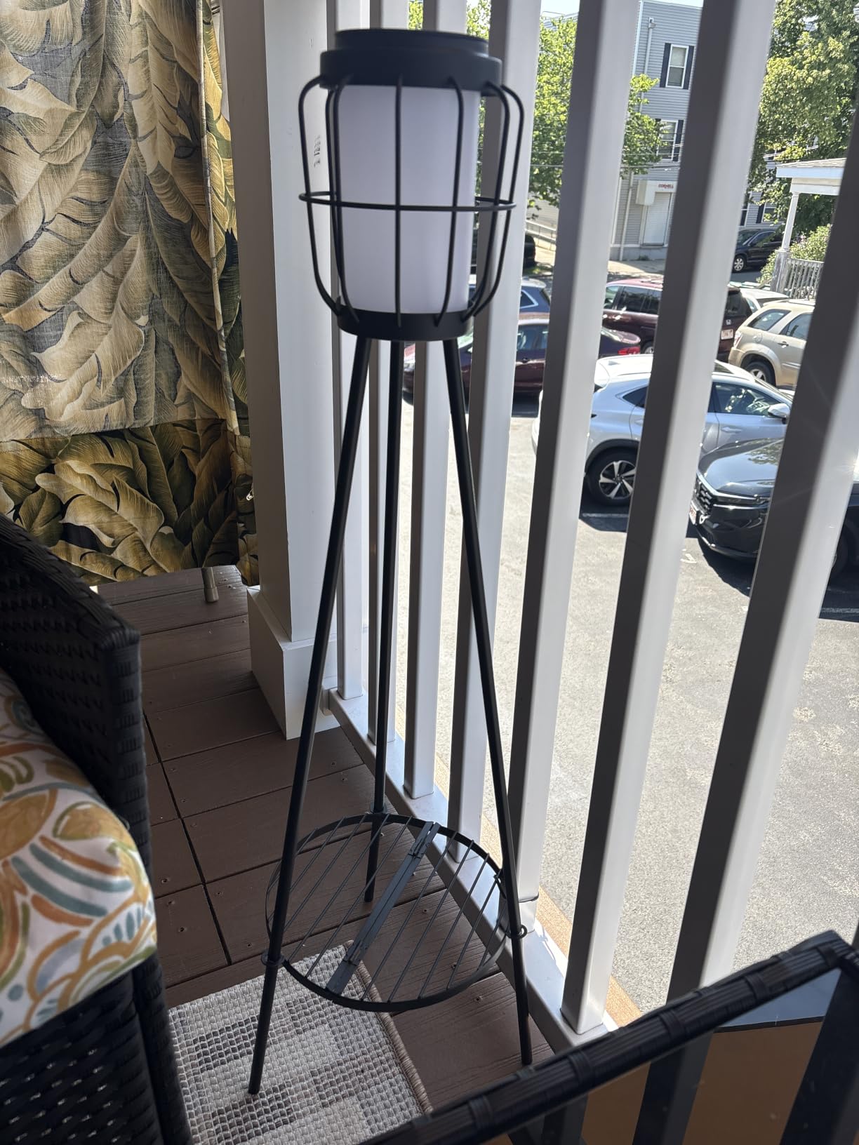 VISFLAIR 2 Pack Solar Lights with Plant Stand, Outdoor Floor Lamp, Waterproof Solar LED Edison Bulb Floor Lamps for Patio Porch Deck Yard Garden Decor customer photo 1