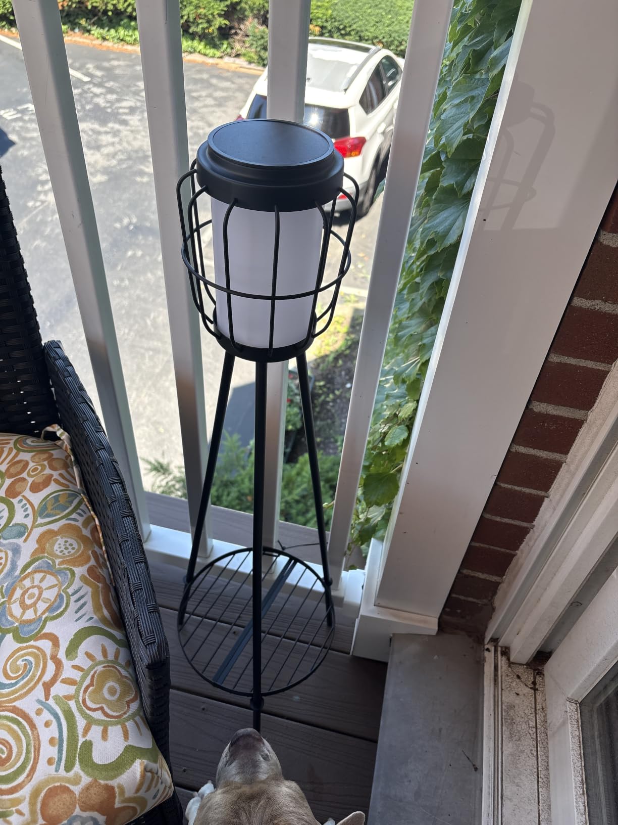 VISFLAIR 2 Pack Solar Lights with Plant Stand, Outdoor Floor Lamp, Waterproof Solar LED Edison Bulb Floor Lamps for Patio Porch Deck Yard Garden Decor customer photo 2