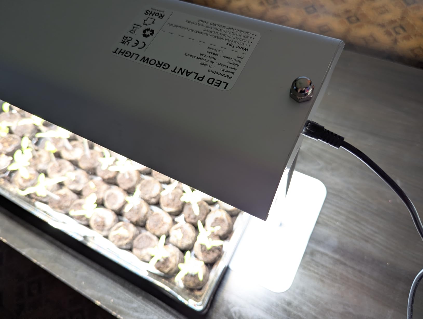 SDOVUERC 60W High-Power Full Spectrum Grow Lights Stand for Indoor Plants. | Plant Lights with Aluminum Alloy Frame,Auto 4/8/12H Timer,10 Dimming,Adjustable Height, Ideal for Seed Starting&Seedlings. customer photo 2