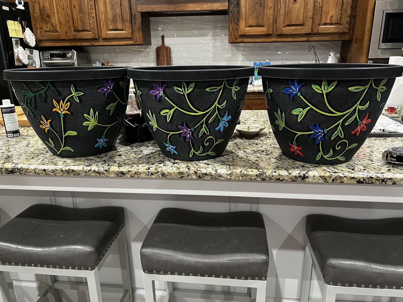 Nooulap 4 Pack 16 Inch Large Plant Pot for Outdoor, Gray customer photo 1