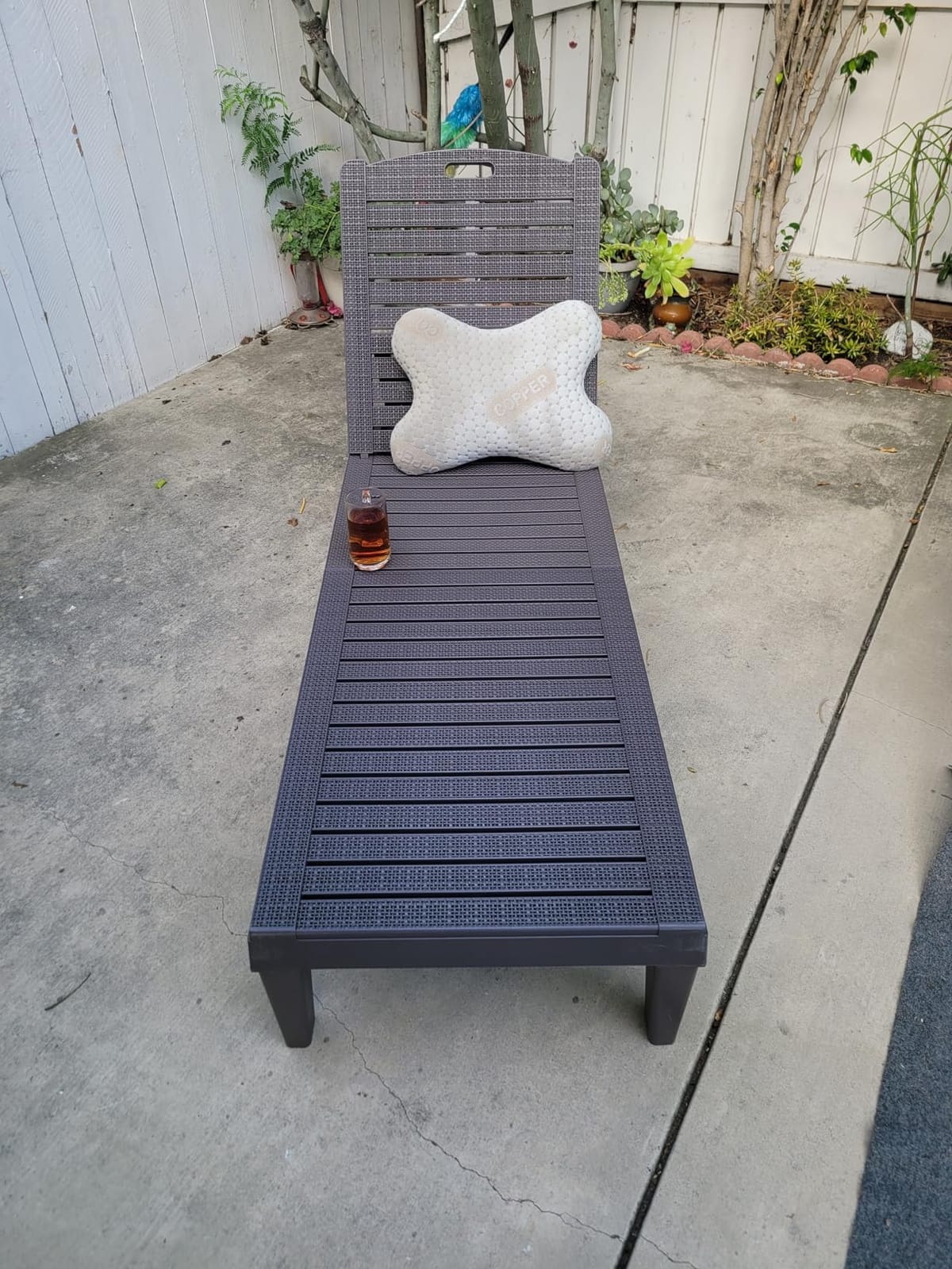 YITAHOME Outdoor Chaise Lounge Chair, Plastic Pool Chaise Lounge with 5-Position Backrest, Easy Assembly & Waterproof for Patio & Poolside, Set of 2, Grey customer photo 2