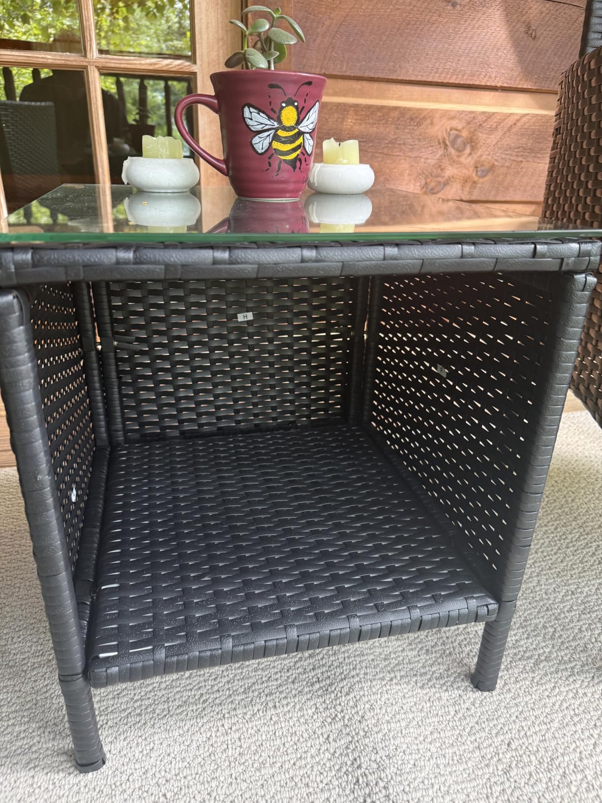 Best Choice Products 3-Piece Outdoor Wicker Conversation Bistro Set, Space Saving Patio Furniture for Garden w/Side Table - Natural/Gray customer photo 1