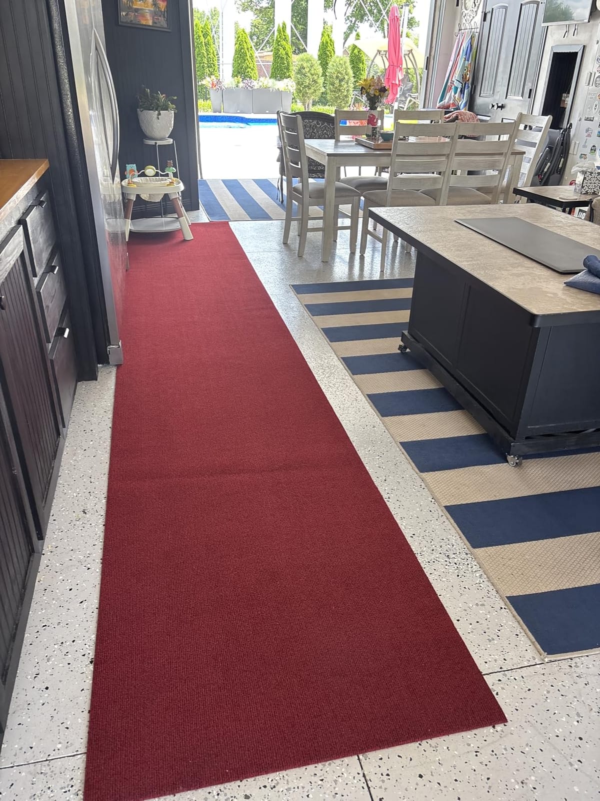 Outdoor Runner Rug with Scraper Pile for Entryway Garage, 3'11