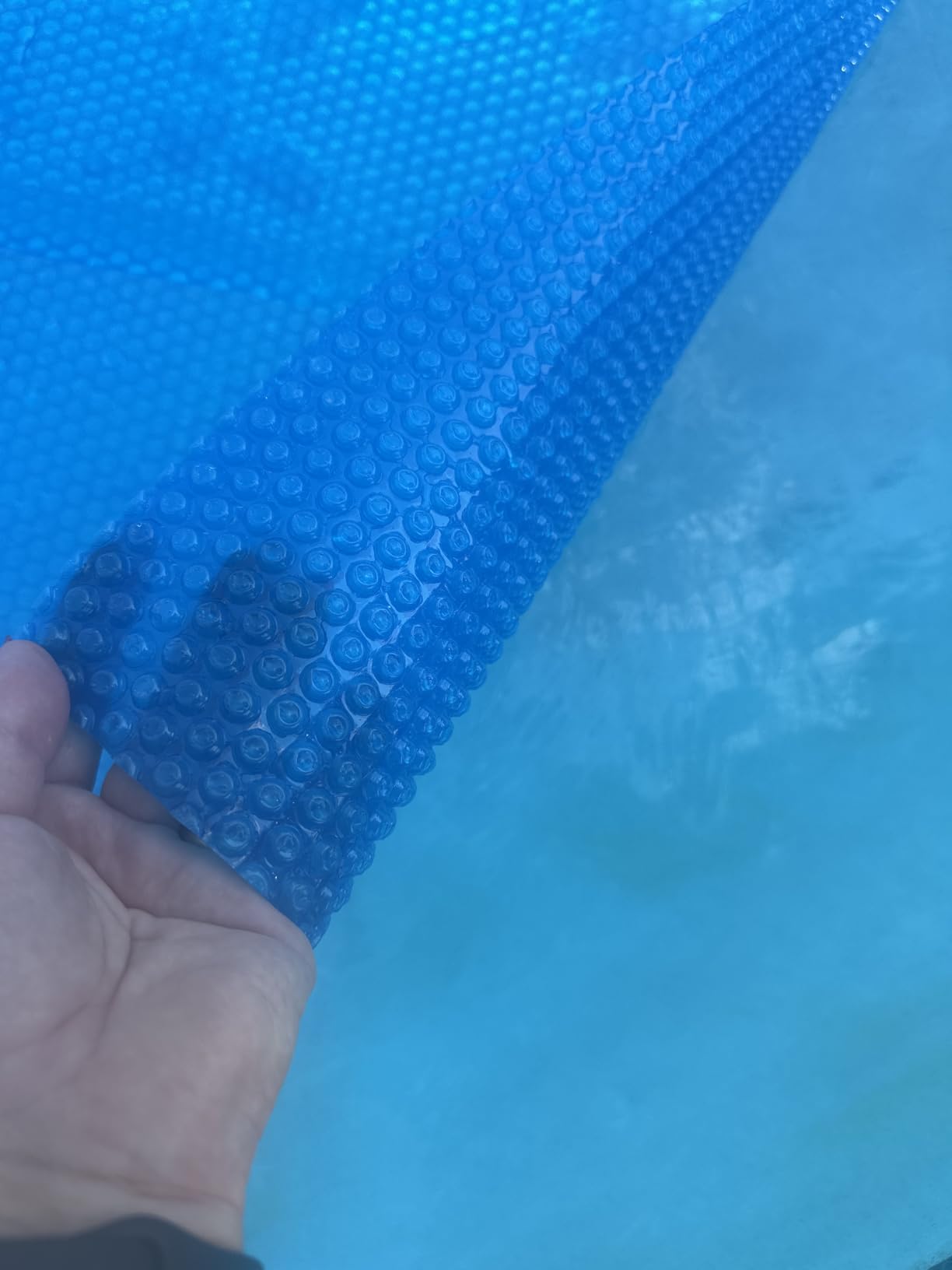Solar Pool Cover 18 Foot Round, 10Mil Blue | For Inground & Above Ground Pools, Reduces Heat Loss & Water Evaporation, Easy Trim to Fit and Blocks Debris customer photo 1