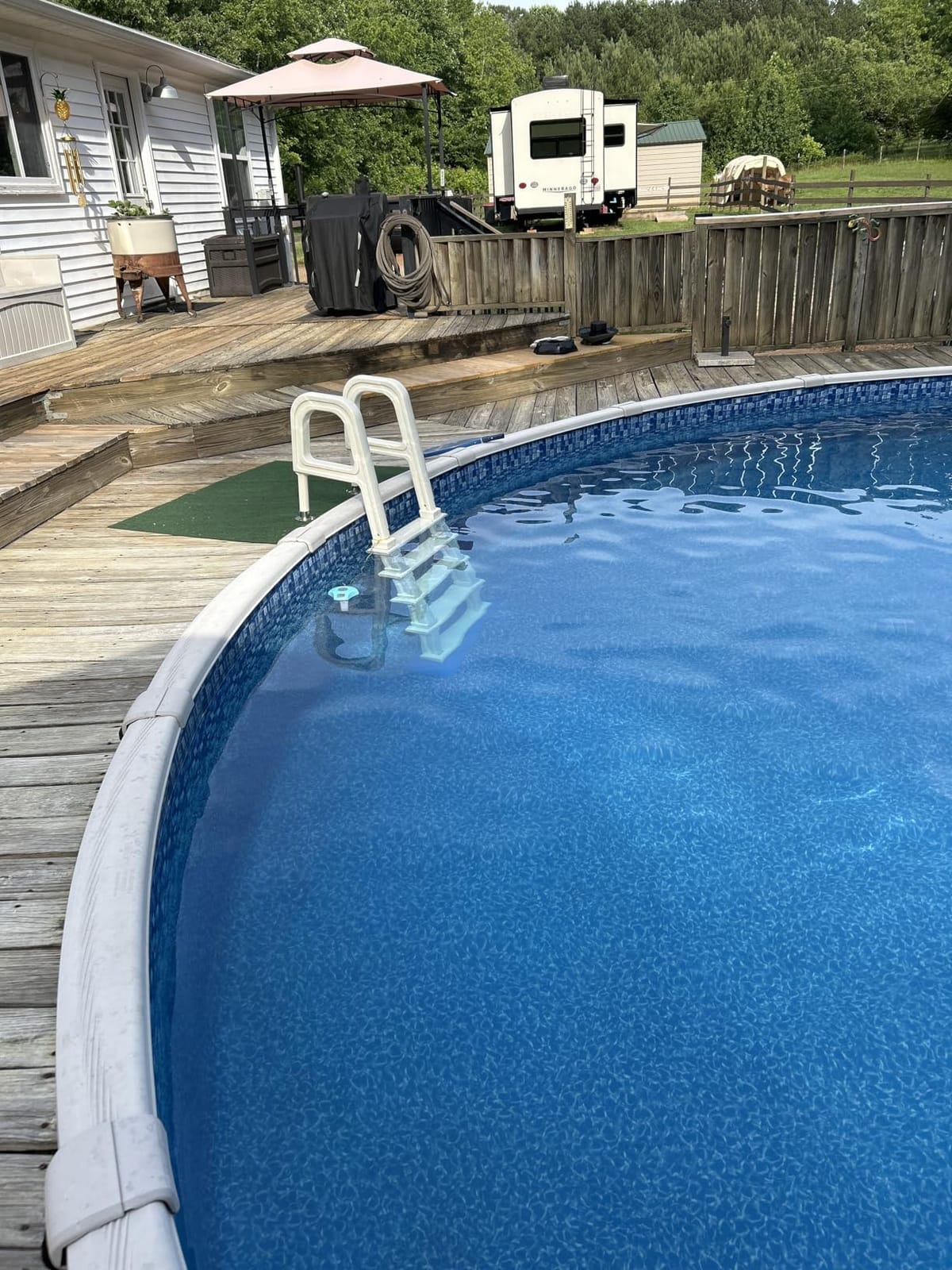 VEVOR Swimming Pool Ladder, 75 Degree Inclined 5-Step Double Handrails Stair, Non-Slip Heavy Duty Steps, Load Capacity 300 lb, for 48-54 in Inground & Above-Ground Pools of Any Deck Surface Indoor & Outdoor customer photo 1