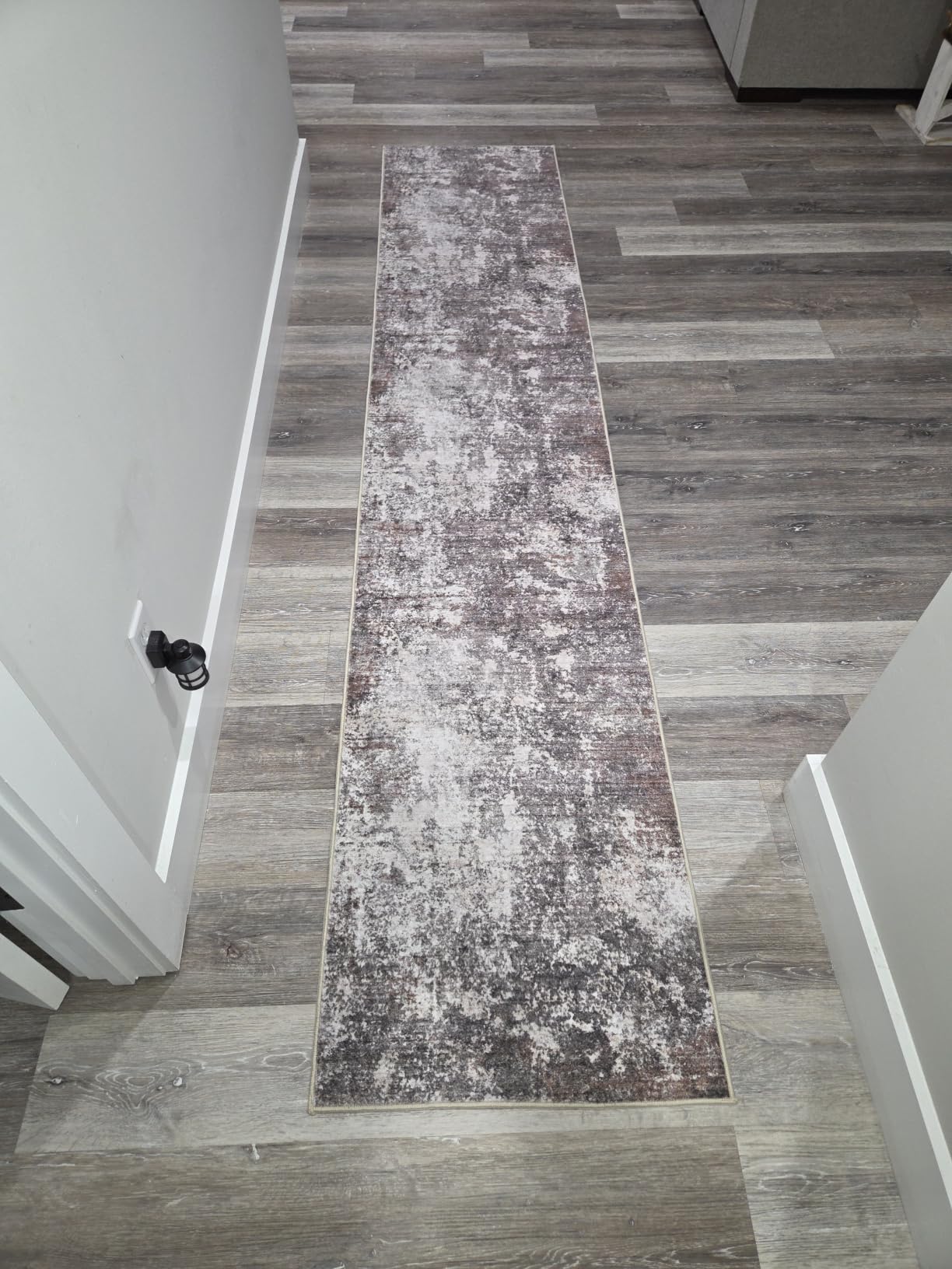 3x10 ft Long Hallway Runner Rug - Non-Slip Washable Kitchen Floor Rug with Rubber Backing, Modern Low Pile Thin Wide Carpet Runners for Bedroom, Entryway Indoor (Brown Beige,3x10) customer photo 1