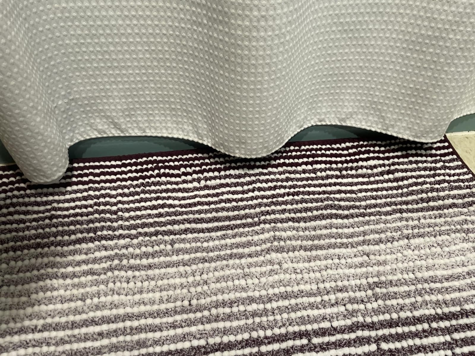 BSICPRO Bathroom Rugs Sets 2 Piece, Non Slip Striped Bath Mats, Fog Blue customer photo 1