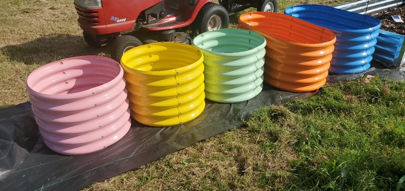 Anleolife 3-Pack 40x24x18in Kids Oval Raised Garden Beds, Peach Orange customer photo 2