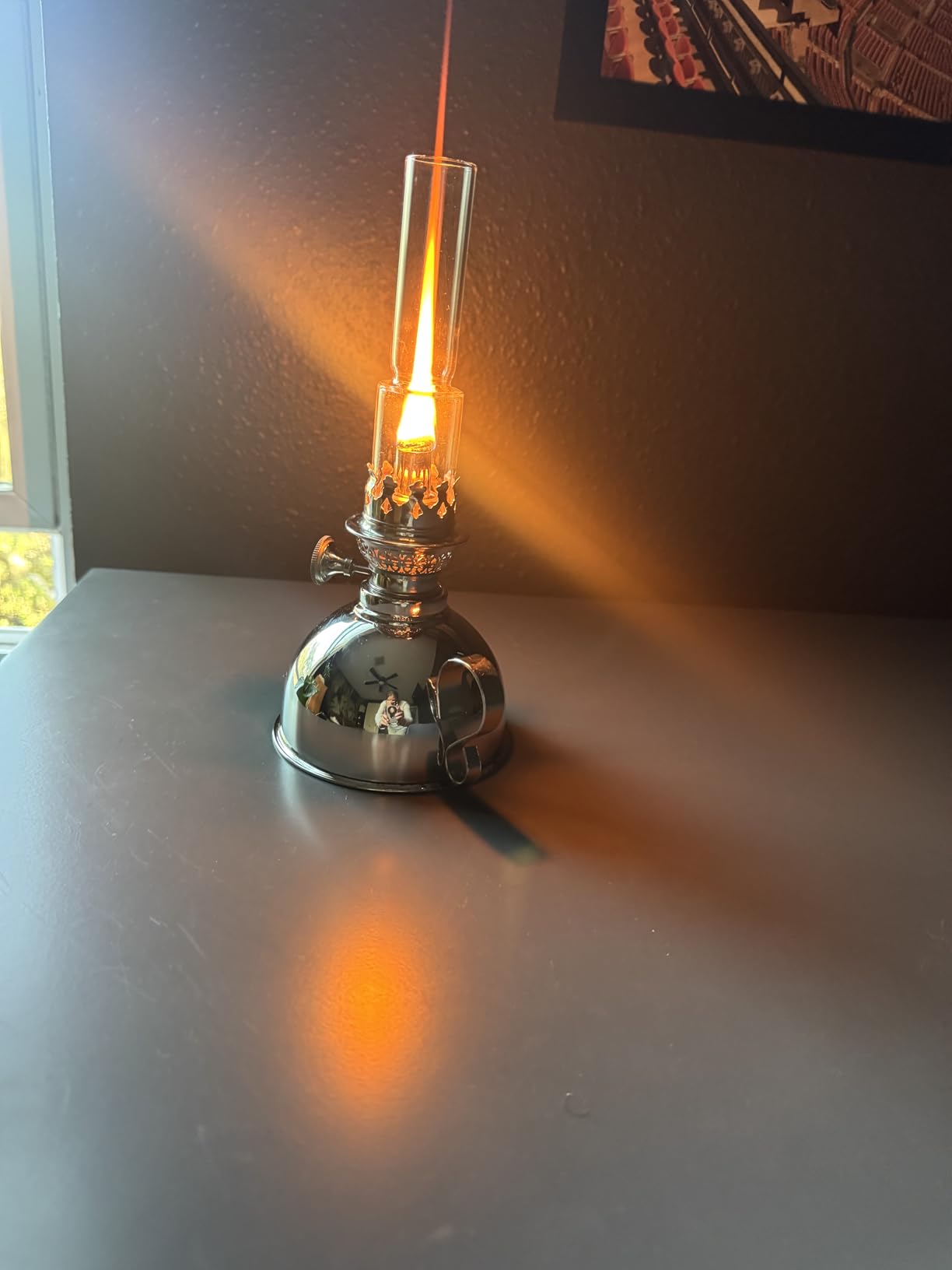 Kings County Tools Extra-Bright Oil Lamp, Antique Nickel, 4