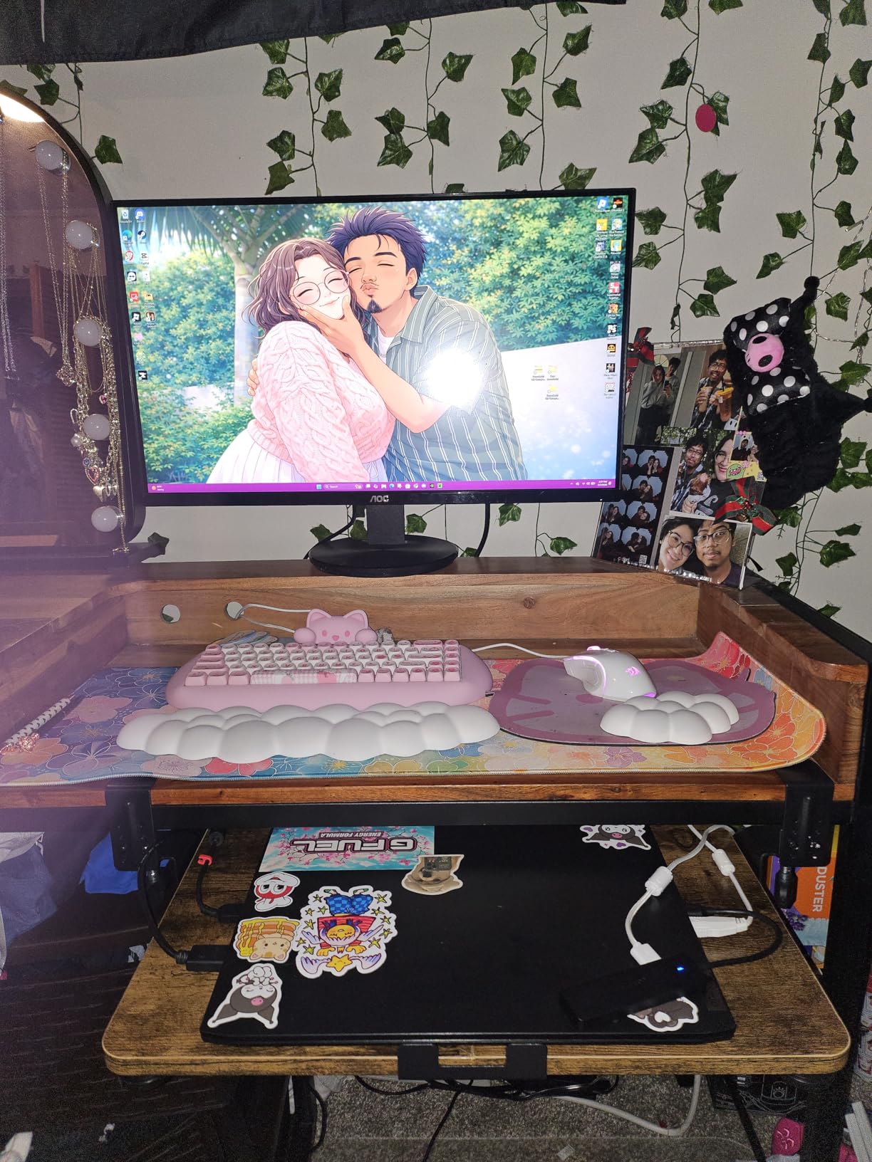 Ergonomic Keyboard Tray Under Desk, 25.6x11.8 Inch Board, Black customer photo 1