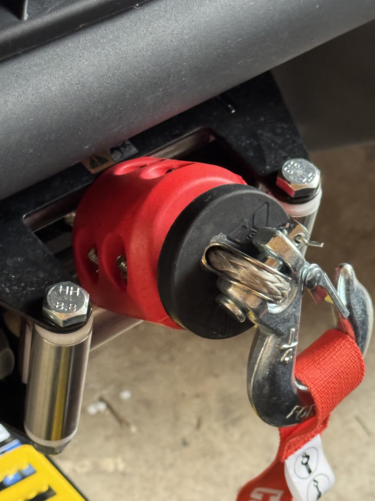 Bonison Synthetic Winch Rope Kit, 1/4 in x 50 ft, 10,000 lb Break Strength | Includes Forged Hook, Rubber Stopper, Red Safety Pull Strap and Protective Sleeve for ATV, UTV, SUV and Small Truck Winches customer photo 2