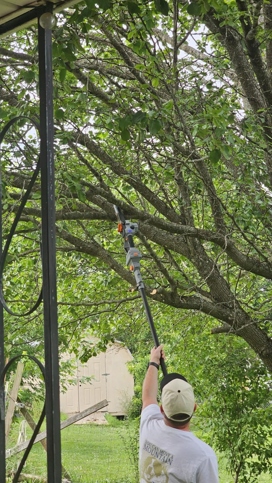 TaskStar 2-in-1 Pole Saw for Tree Trimming, 8-Inch Cordless Brushless Chainsaw with Adjustable Extension Pole, 2x4.0Ah Rechargeable Batteries & Charger, Auto Oiling, 15 Ft Max Reach customer photo 1