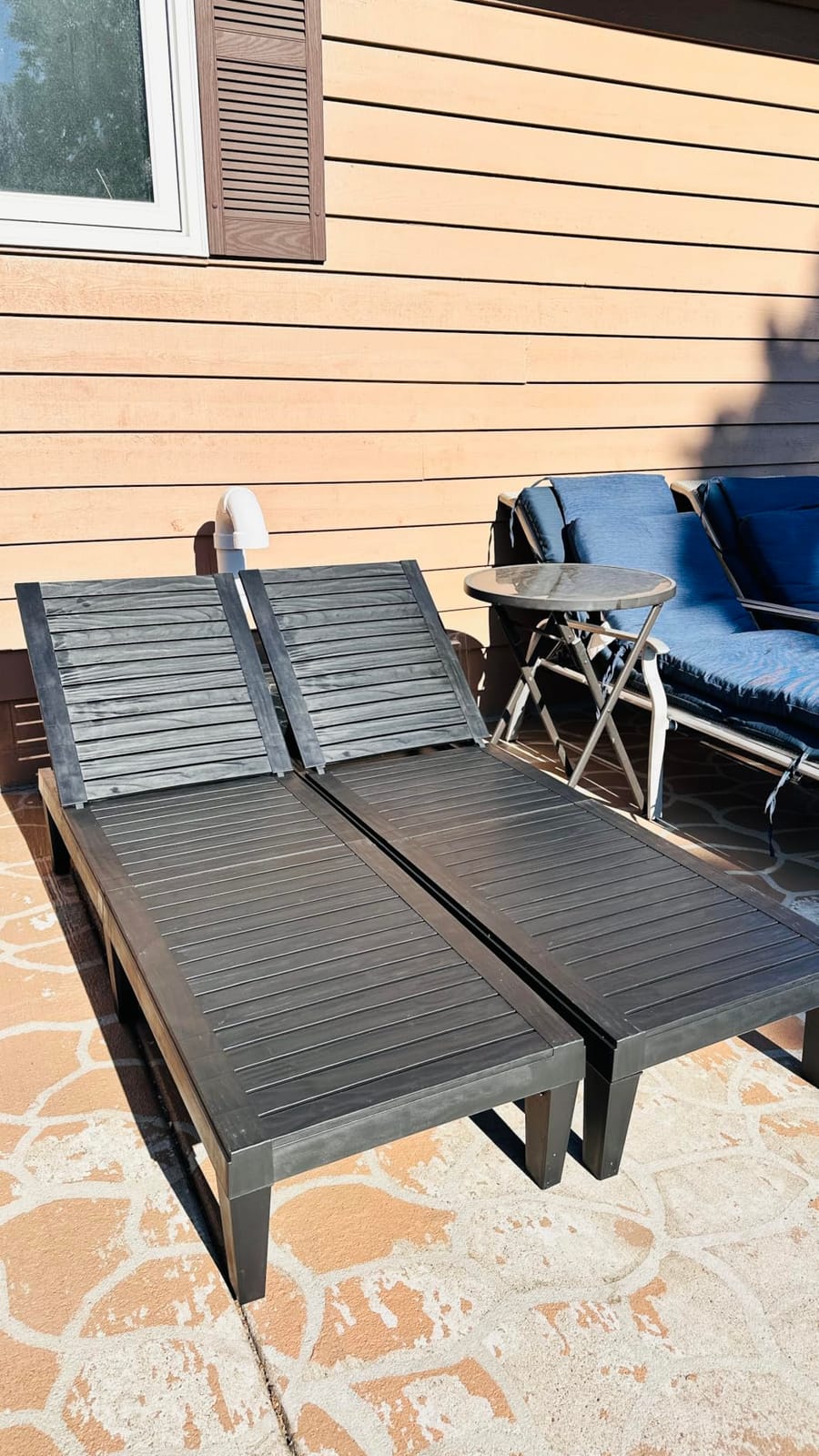 NUNU LAB Outdoor Chaise Lounge Chairs Set, Black, 2pcs | 5-Positions Adjustable, HDPE Resin, All-Weather, Ideal for Patio, Garden, Poolside, Beach. Sunbathing Recliner, Tanning Chair customer photo 1