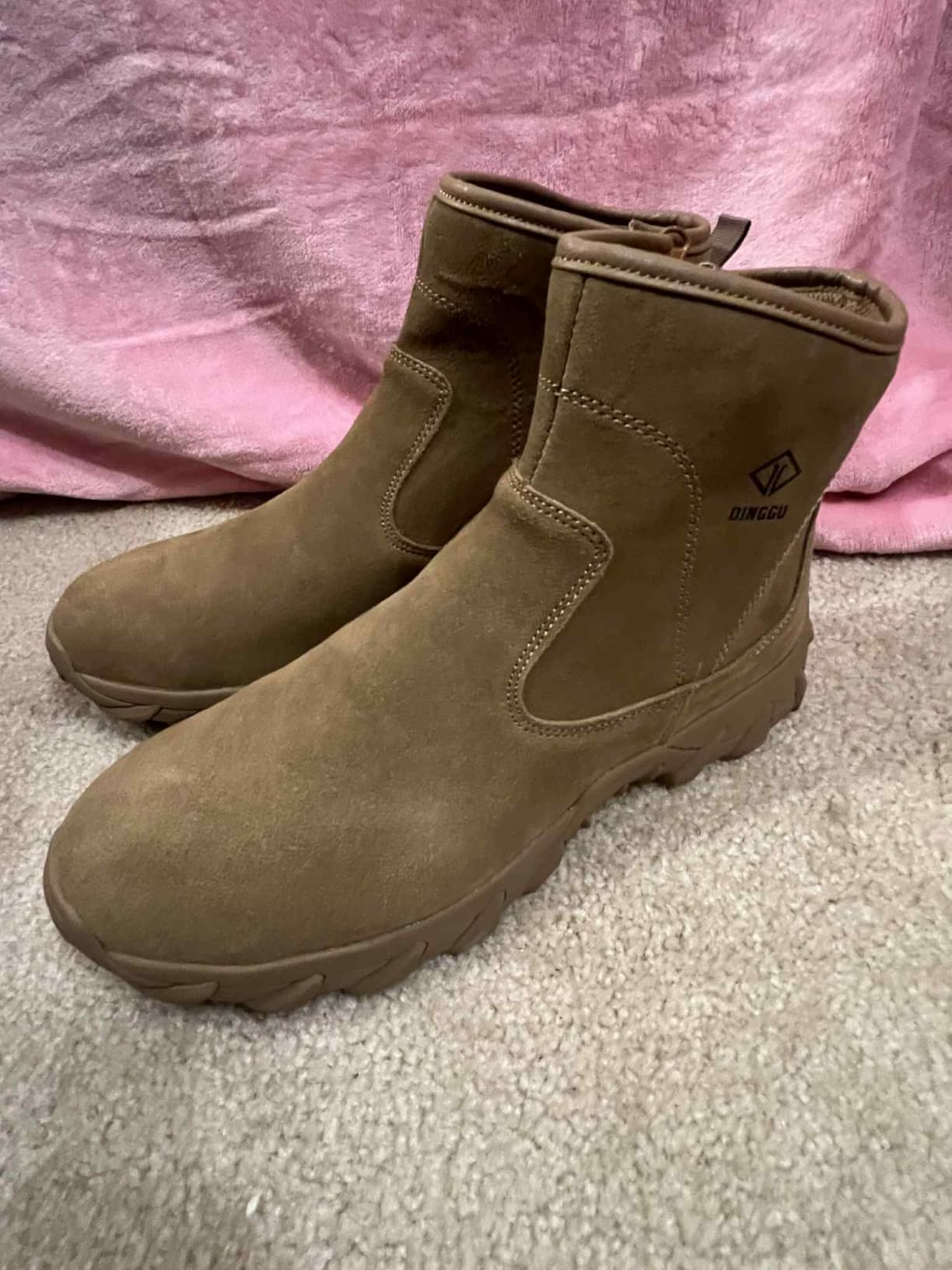 Work Boots for Men Welding Boots Steel Toe Construction Shoes | 100% Leather Working Shoes, Anti-Smash and Puncture Proof, Comfortable Slip On Welder Footwear, Non Slip Rubber Sole customer photo 1