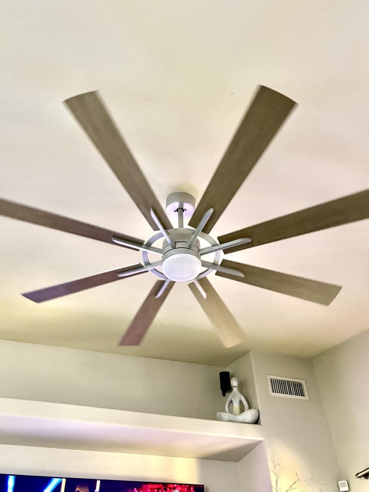 Large Ceiling Fans with Lights: Modern 72 Inch 8 Blade Outdoor Ceiling Fan with Remote APP Control - Dimmable Black Big Fan Light Indoor Reversible 6 Speed Quiet DC Motor customer photo 2