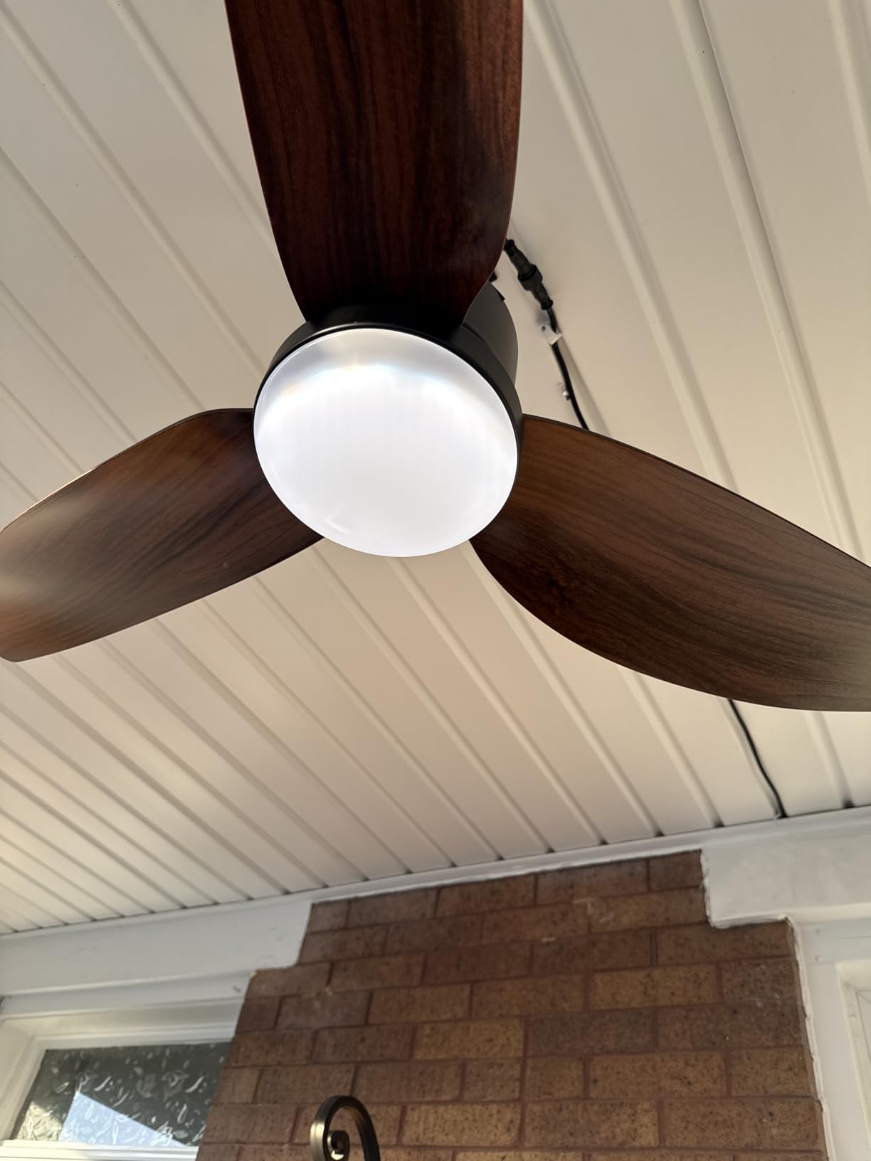 Depuley Outdoor Ceiling Fan with Light: 42 Inch Waterproof Gazebo Fans with Lights Outdoor Hanging - Plug in Remote App Control for Patio Indoor Farmhouse Porch - 6 Speed Reversible DC Motor Walnut customer photo 2