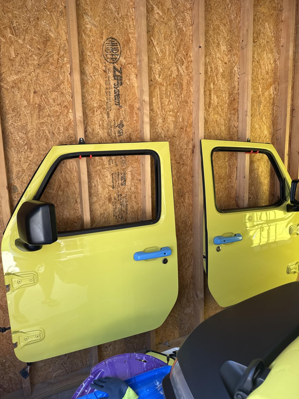 4Pcs Jeep Door Storage Wall Mount Hangers for 1956-2025 Jeep Wrangler | Compatible with Jeep Wrangler CJ YJ TJ LJ JK JKU JL JLU JT, Removable Door Storage Holder Garage Hooks Heavy Duty customer photo 2