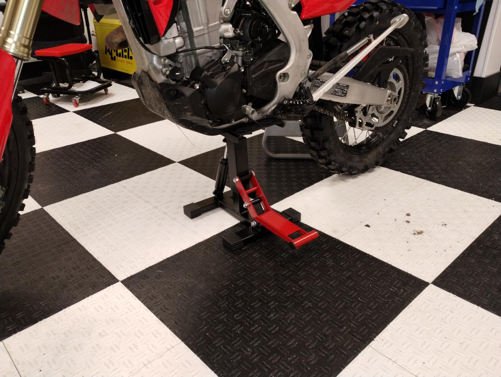 VEVOR Dirt Bike Lift Stand, Motorcycle Jack Lift Stand 1200lbs Capacity and Hydraulic Lift Operation, Hoist Table Adjustable Height 9.8