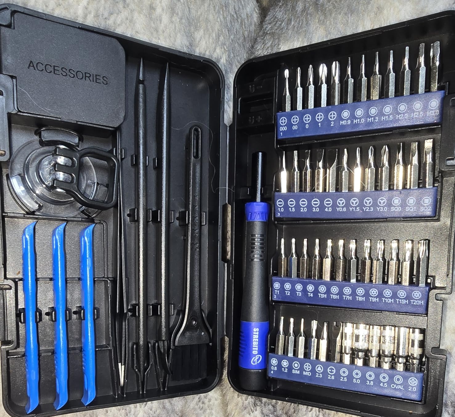 STREBITO Precision Screwdriver Set 64-piece with Torx, Triwing, Gamebit, Magnetic Electronic Repair Tool Kit for Computer, PC, Laptop, Macbook, Tablet, Phone, PS5, XBOX, Switch, Glass, Ring Doorbell customer photo 2