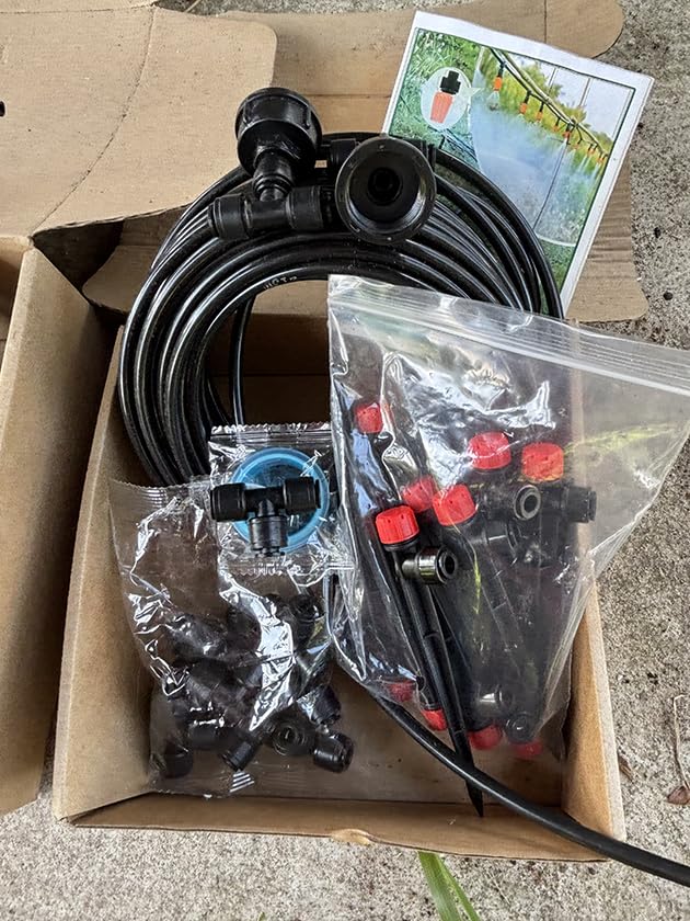 Pawfly 50ft Drip Irrigation System Kit - Quick-Connect Garden Watering System with 1/4