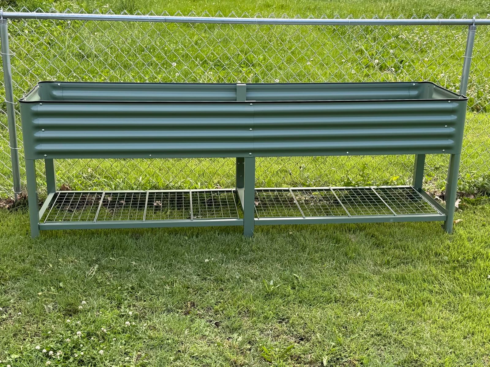 Vego garden Elevated Raised Garden Bed, 2' x 4' Outdoor Planters Boxes with Legs & Storage Rack for Patio, 700 Lbs Weight Capacity, Raised Beds for Gardening Herbs Vegetables, Olive Green customer photo 1