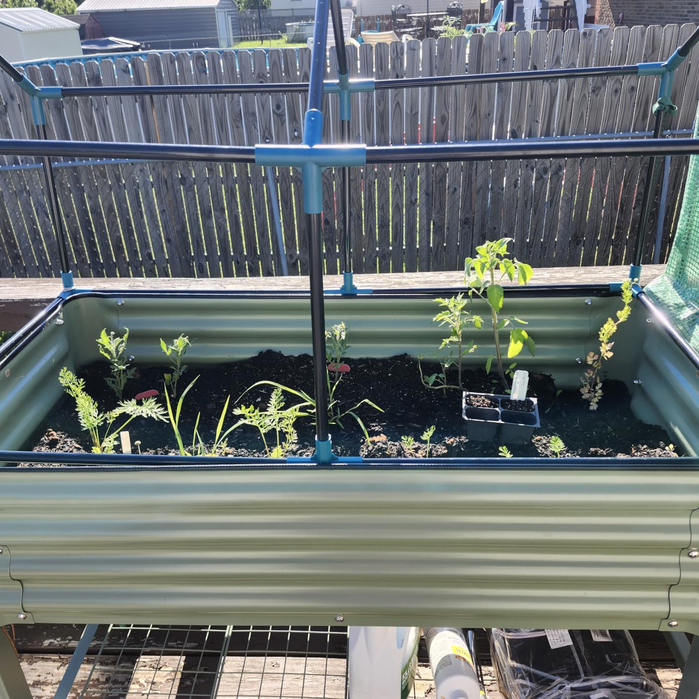 Vego Garden Rolling Elevated Raised Garden Bed, 2' x 6' Outdoor Planters Boxes with Legs & Storage Rack for Patio, 1000 Lbs Weight Capacity, Raised Beds for Gardening, Pearl White customer photo 2