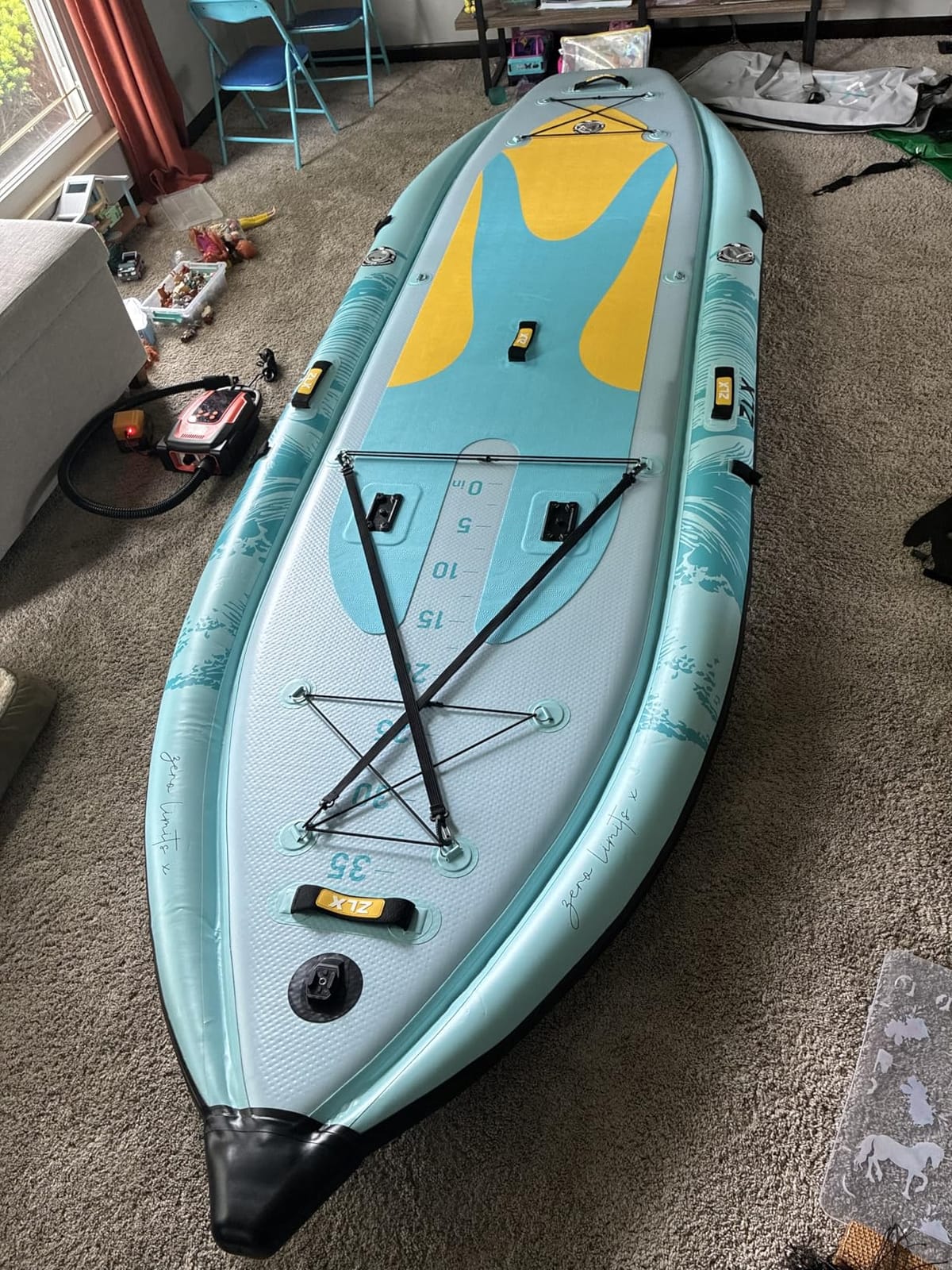 ZLX 11'6''x42'' Extra Wide Inflatable Fishing Paddle Board for Adults- Stable Non-Slip Deck Pad, Dual Reinforced Sides & Quiet Glide, 400lb Capacity SUP, Rod Mount, Camera Mount customer photo 2
