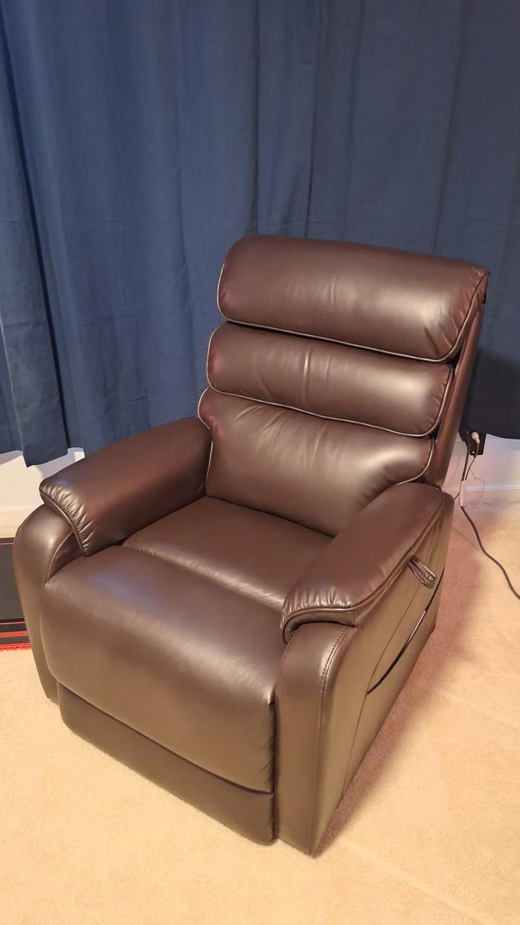 EONIX Dual Motor Power Lift Recliner Chair for Elderly with Heat & Massage | Independently Controlled Backrest & Extended Footrest, Infinite Position, Home Function, Lay Flat, Breathable Leather, White customer photo 1