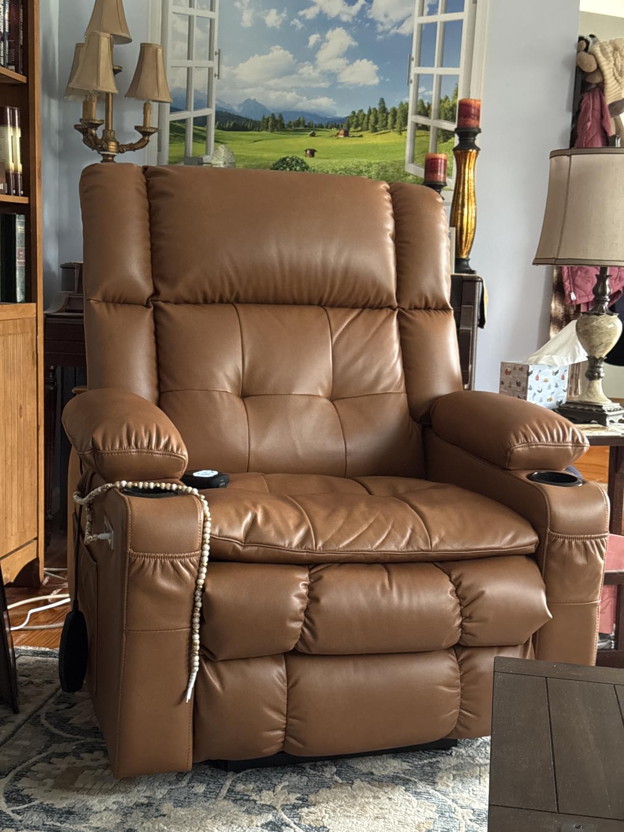 Dual Motor Power Lift Recliner for Elderly with Massage and Heat, Camel | Oversized Lift Recliner Chair with Arm Storage, Lay Flat Lift Recliner for Adults, Big Tall, Infinite Position customer photo 1