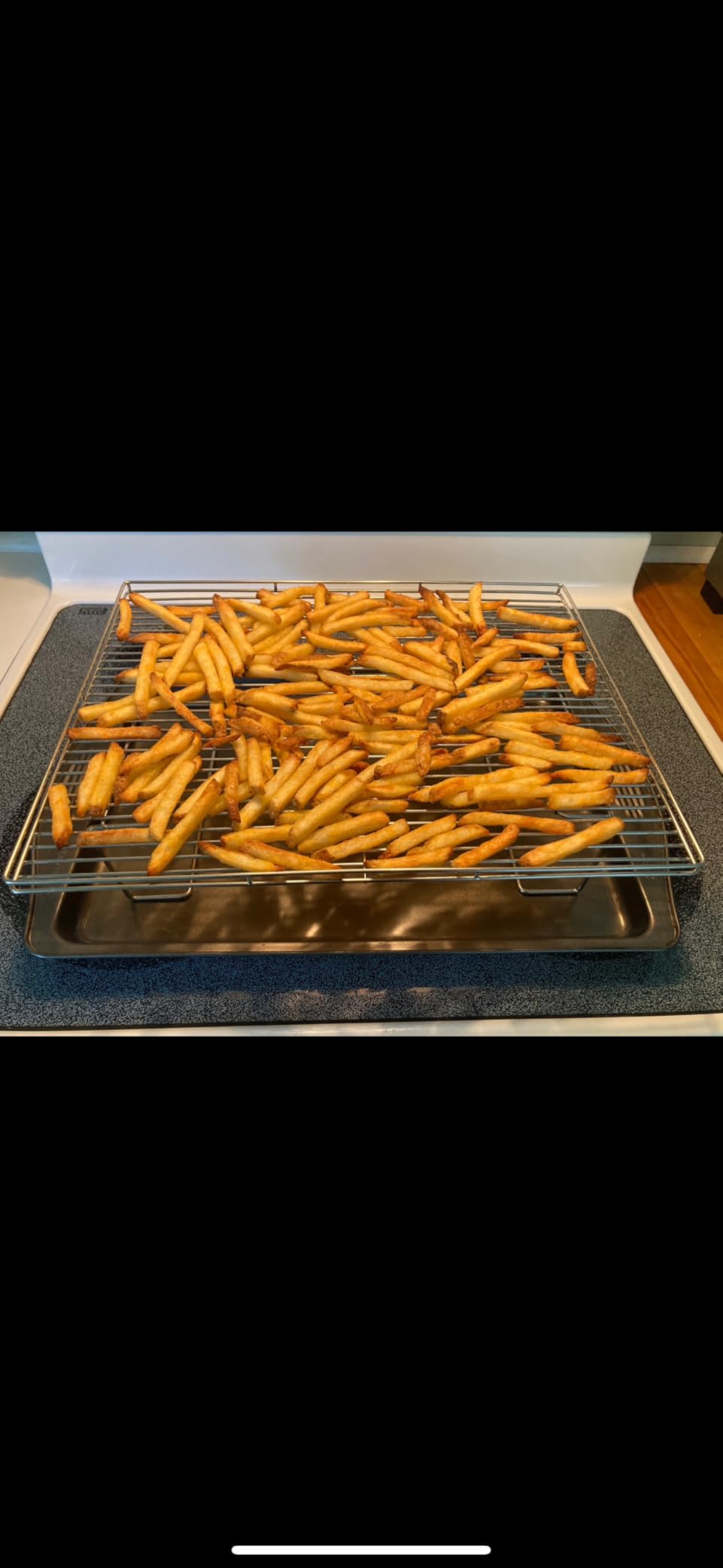 Flip-Free Crispmaster 4-Inch Elevated Roasting, Baking, and BBQ Rack for 360 Degree Heat Stainless Steel Wings, Fries, Chicken, Veggies for Oven, Grill, or Smoker 17 x 13 customer photo 1