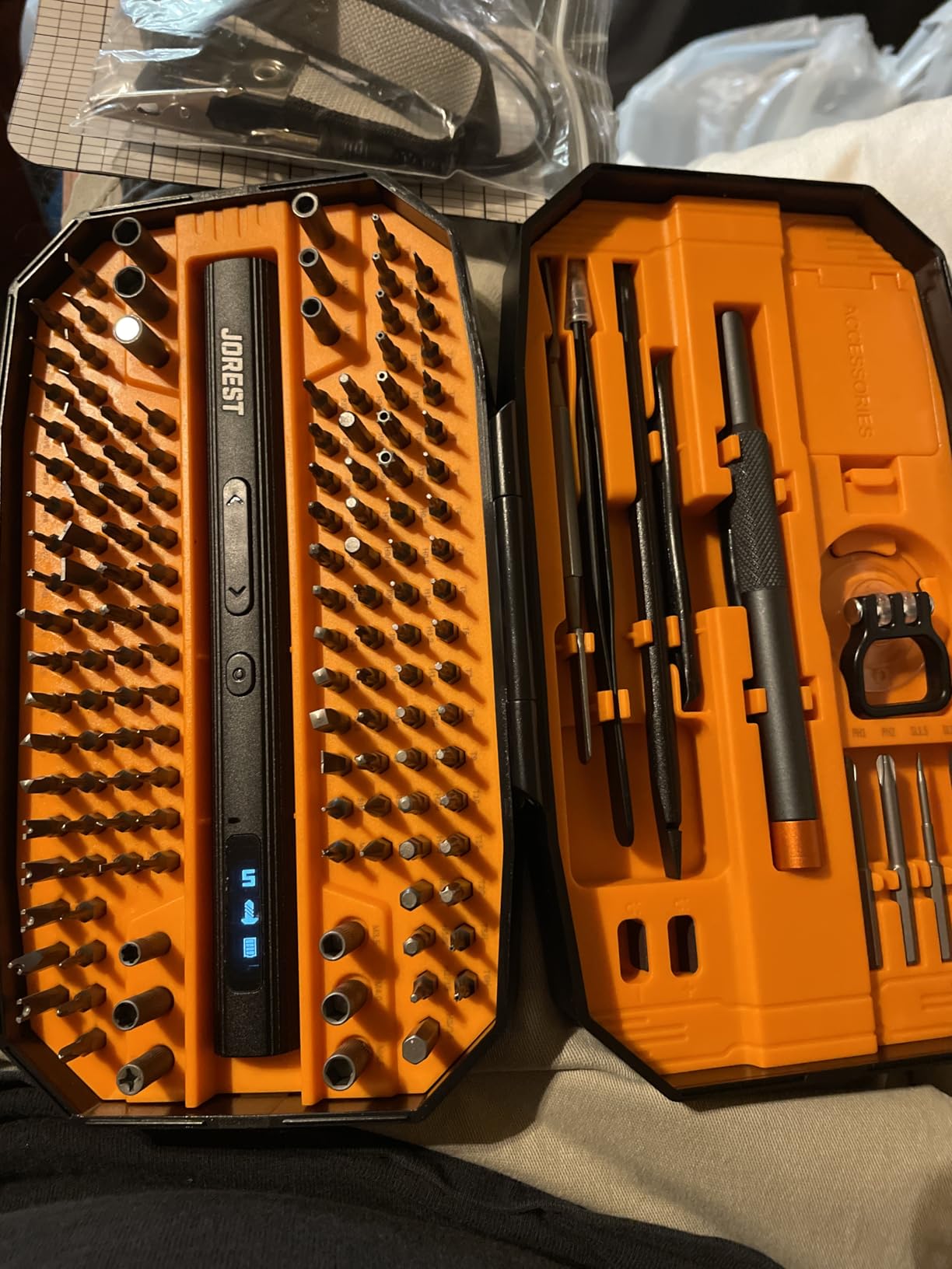 JOREST 155 in 1 Mini Electric Screwdriver, Precision Power Screwdriver Set | Cordless Screwdriver, 5 Torque (0.15 to 0.75N.m), Magnetic Repair Tool Kit for iPhone, PC, Laptop, PS5, Xbox, Watch, Camera customer photo 1