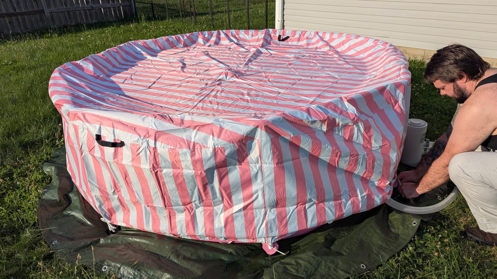 INTEX Metal Frame 8ft x 30in Round Above Ground Swimming Pool, Pink | 28290EP customer photo 1