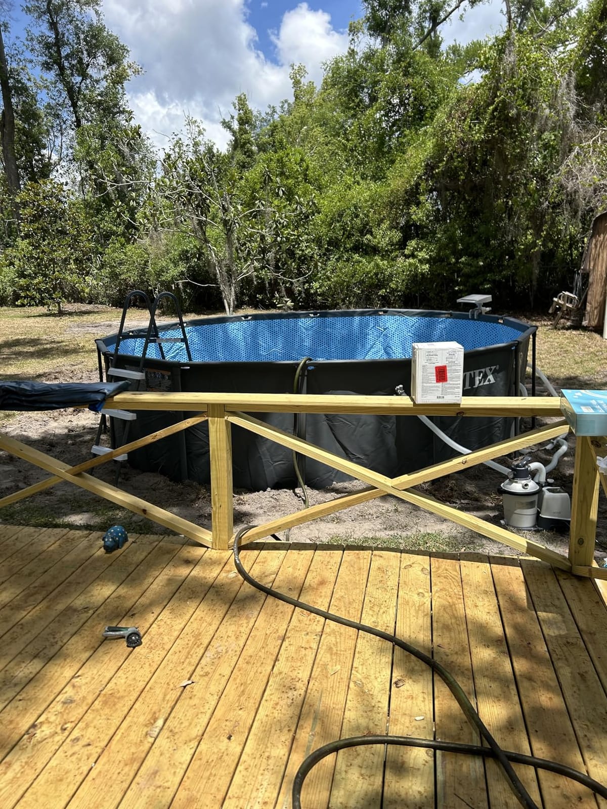 INTEX 26325EP 16ft X 48in Ultra XTR Frame Deluxe Above Ground Swimming Pool Set with 1500 GPH Sand Filter Pump, Removable Ladder, Ground Cloth, Pool Cover, SuperTough, Puncture and Rust Resistant customer photo 1