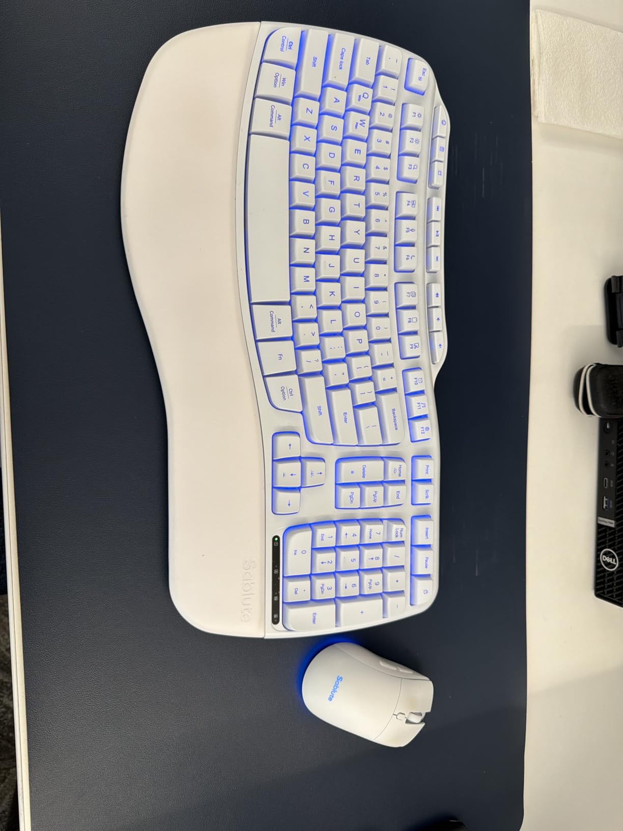 SABLUTE Ergonomic Wireless Keyboard and Mouse Combo, Rechargeable 4000mAh Backlit Keyboard with Soft Faux Lambskin Palm Rest, Wave Keys for Natural Typing, Compatible with Windows/Mac/Chrome OS customer photo 2