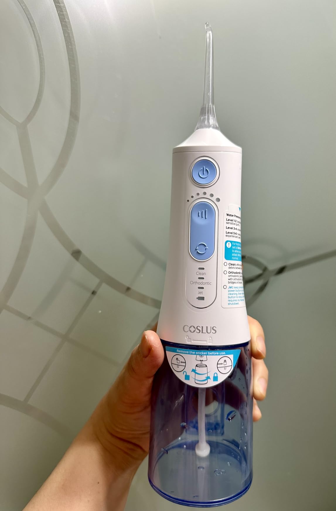 COSLUS ADA Accepted C51 Water Dental Flosser for Teeth, 3 Modes 6 Pressure | Water Dental Pick for Orthodontic, Braces, Sensitive Gums, Multiple Users, Compact for Travel Built-in Nozzle Storage, White customer photo 2