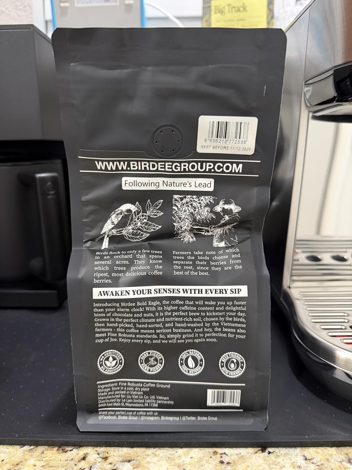 Birdee Vietnamese Coffee Gift Set - 12 Ounce 100% Robusta Ground & 12 Ounce Stainless Steel Phin Filter, Meets Fine Robusta Standard, Ideal for Strong Coffee Lovers, Bold, Smooth Hand Picked customer photo 1