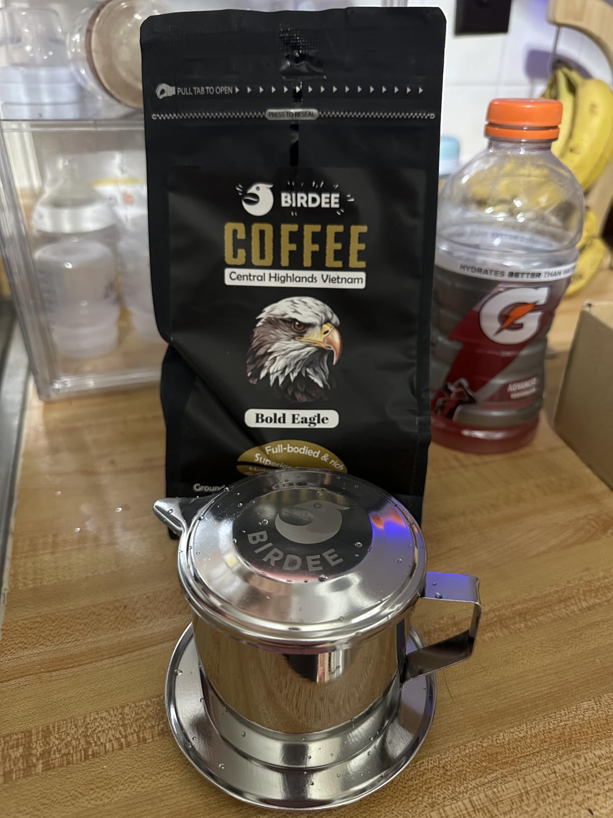 Birdee Vietnamese Coffee Gift Set - 12 Ounce 100% Robusta Ground & 12 Ounce Stainless Steel Phin Filter, Meets Fine Robusta Standard, Ideal for Strong Coffee Lovers, Bold, Smooth Hand Picked customer photo 2