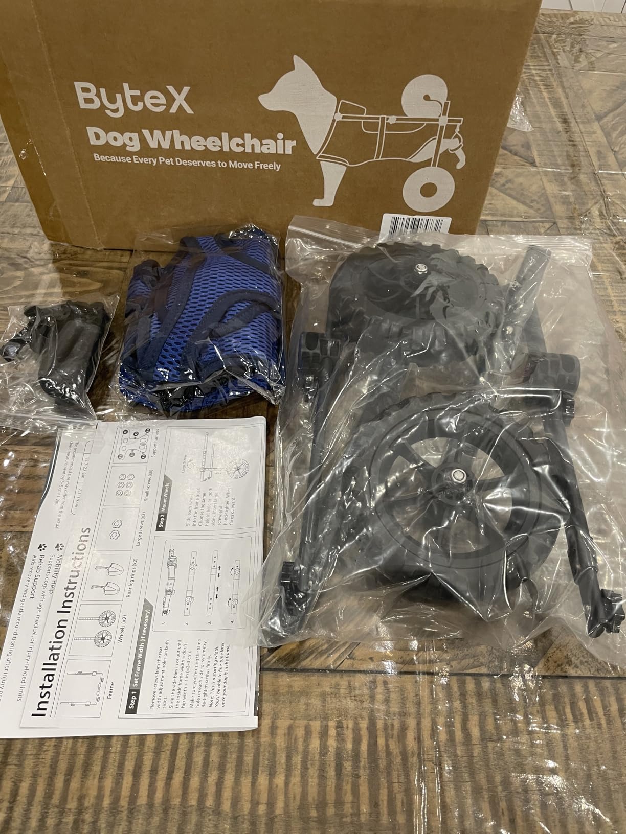 Dog Wheelchair for Back Legs, Dog Wheelchair Cart, Doggy/Cat Wheelchairs with Disabled Hind Legs Walking, Mobility Aids for Small Medium Pet Hind Limbs, Dogs Cart with Wheels, Light Weight customer photo 2