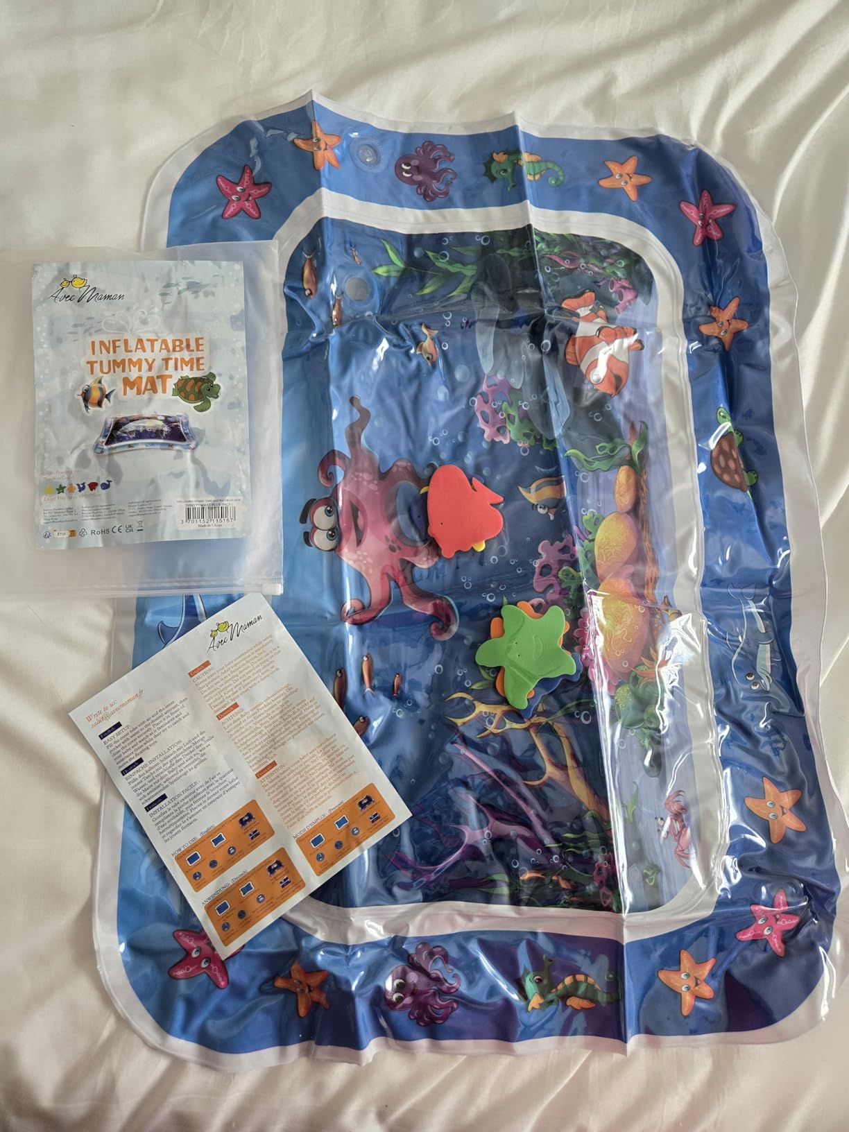 Tummy Time Water Mat - Inflatable Water Play Pad for Babies - Sensory Tummy Time Mat for Floor Play - 100% BPA-Free & Leakproof - Baby, Infants 3-12 Months customer photo 2