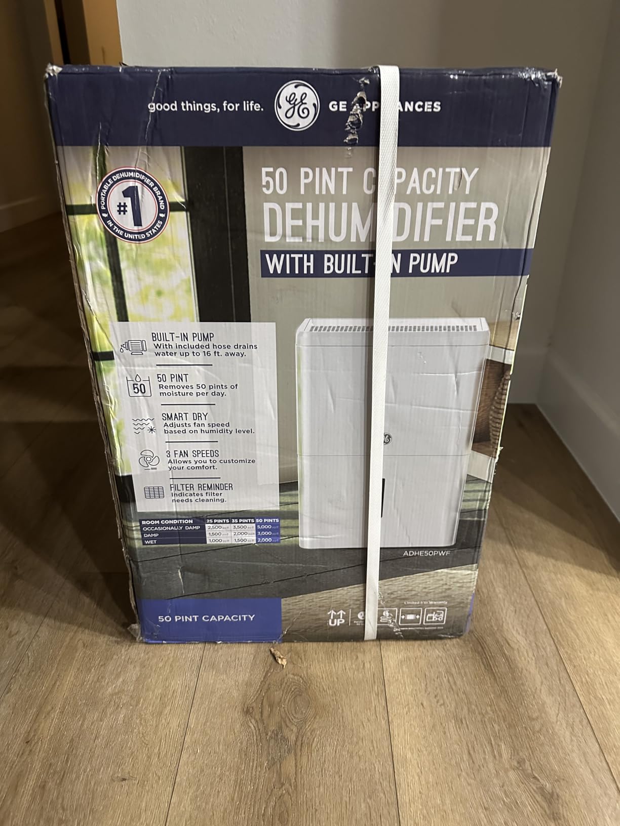 GE 50 Pint Dehumidifier with Pump & Hose for Basement, 5000 Sq Ft customer photo 2