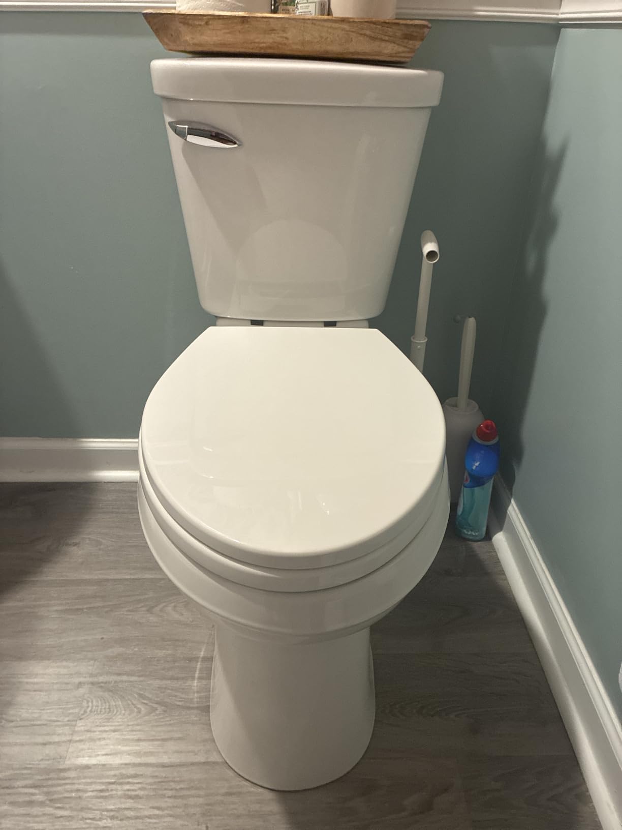 Gerber Viper Force Elongated Two-Piece Toilet, Soft-Close Seat, White | Strong flush clears the bowl every time | Seat lifts off in seconds for easy cleaning | Tool-free install kit included customer photo 1