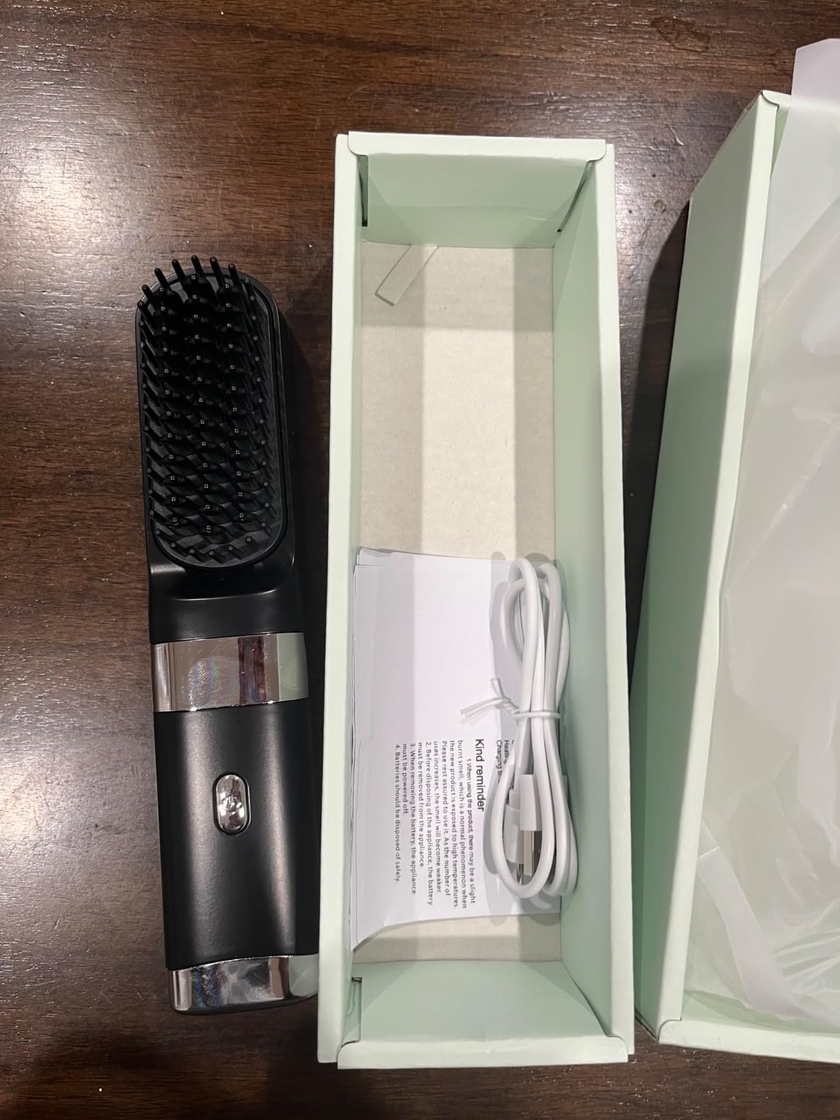 Cordless USB-C Hair Straightener Brush FastHeat (Black) customer photo 2