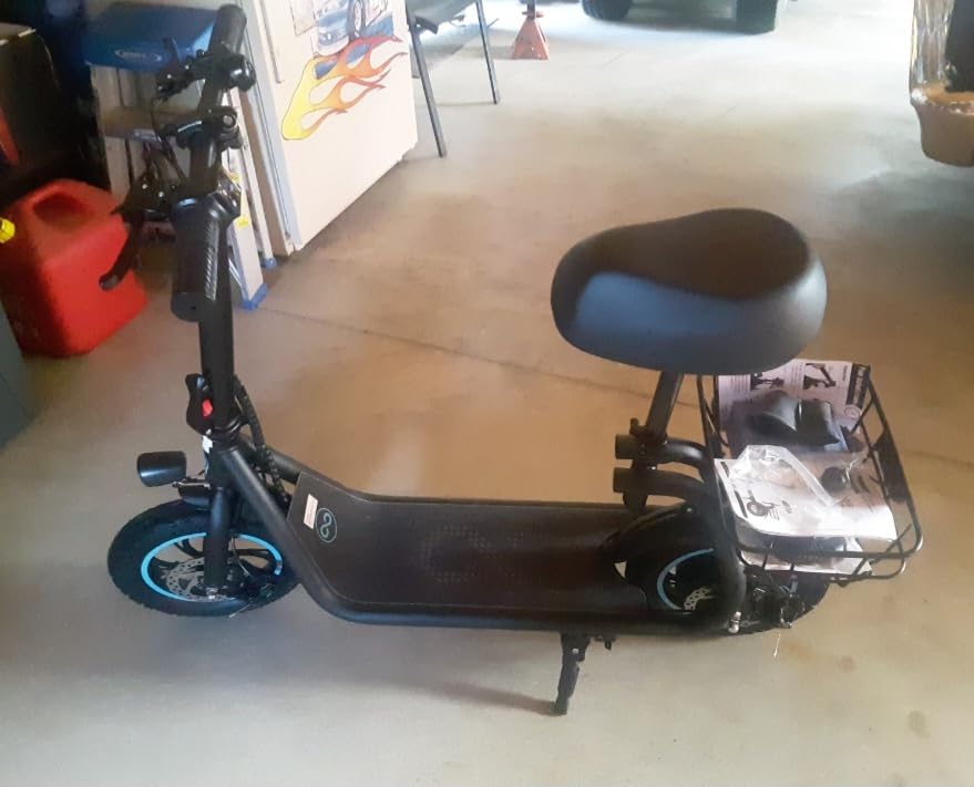 AWWSCOOTER Electric Scooter with Seat & Basket for Adults 20Mile Range customer photo 1