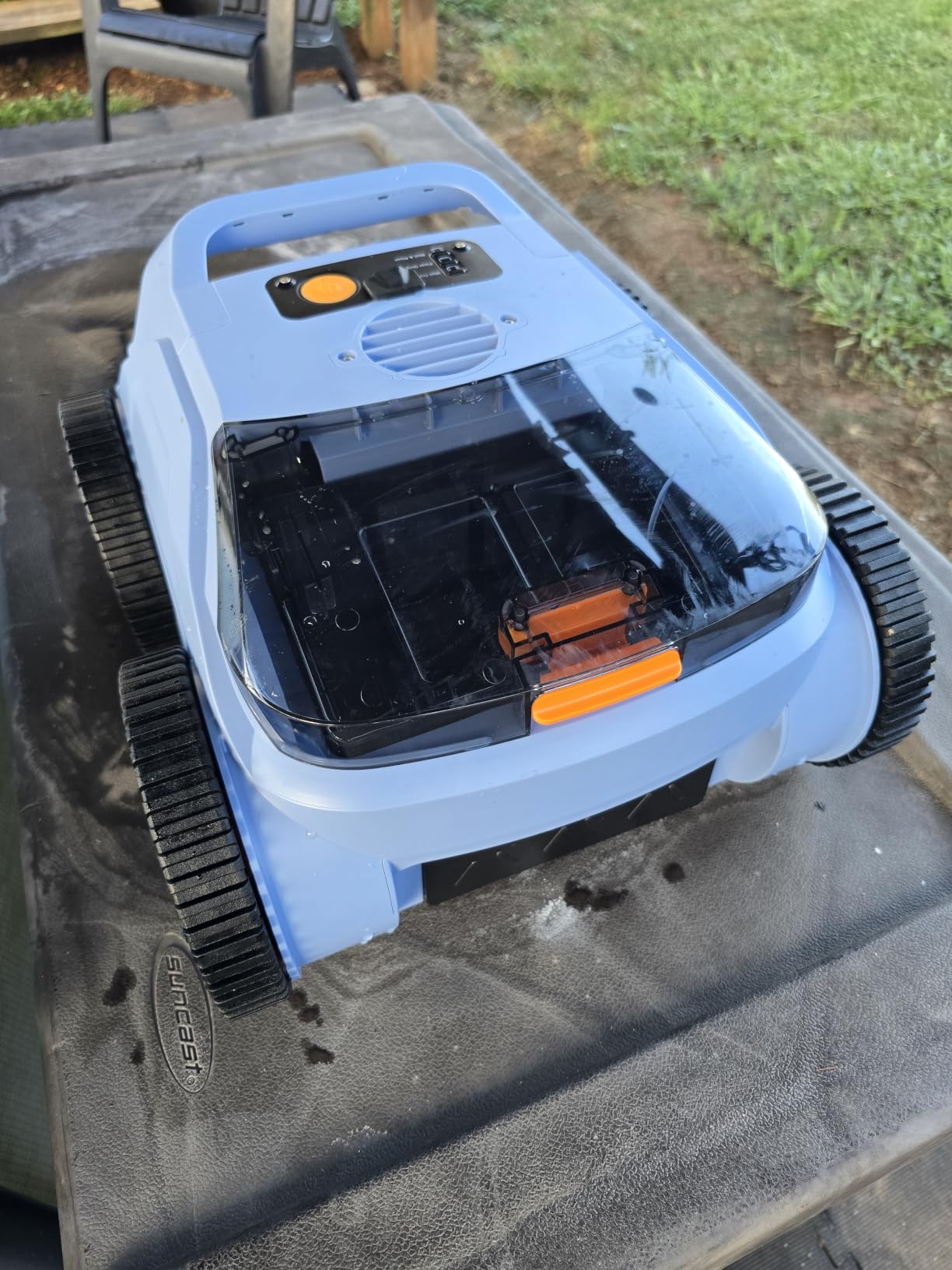 Cordless Robotic Pool Cleaner, 180 Mins Runtime Self-Parking Pool Vacuum for Above Ground Pools, Wall Climbing Automatic Pool Robot - NOT Suitable for Pools with Sharp Steps/Raised Drains customer photo 1