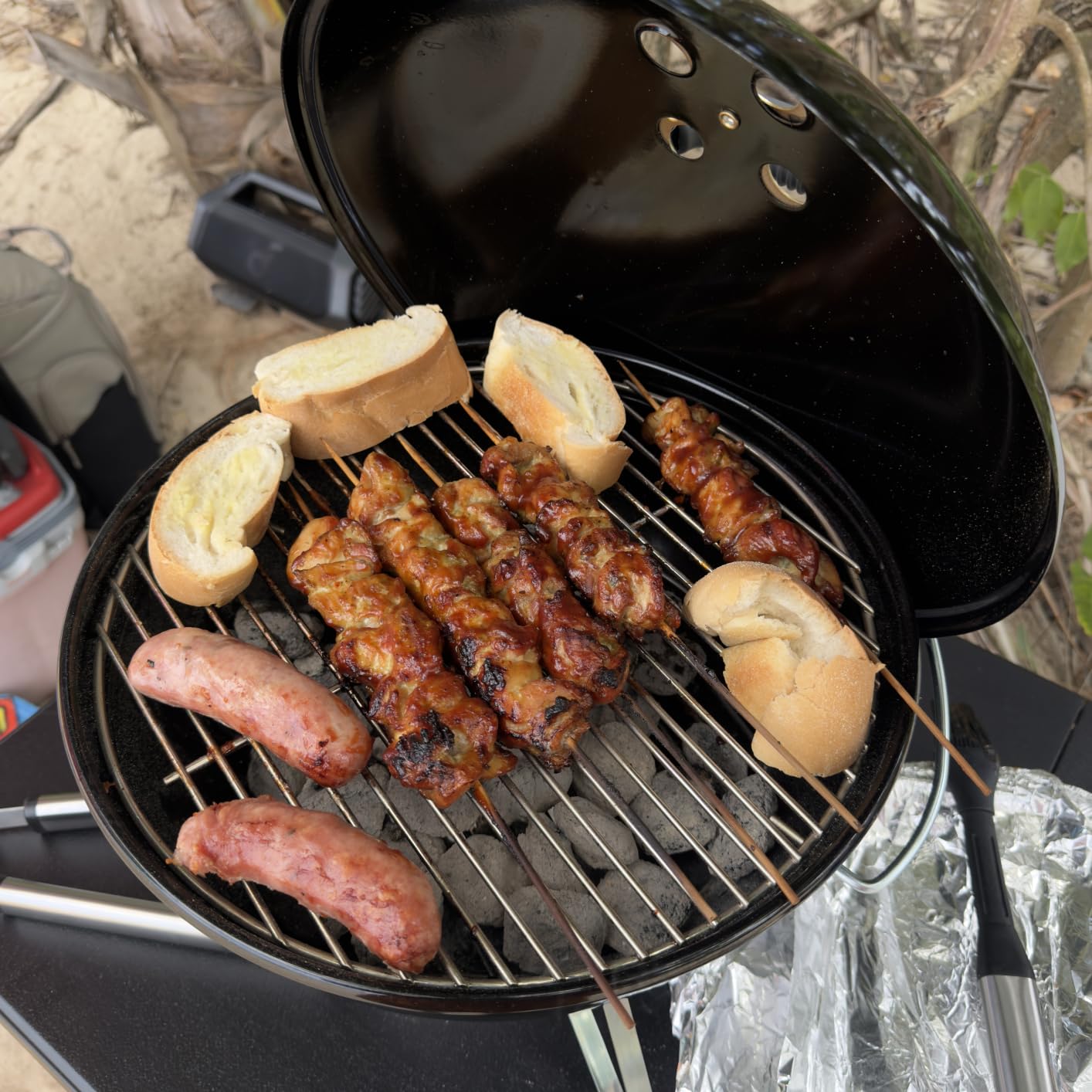 Weber® Smokey Joe 14-Inch Portable Charcoal Grill, Black | Lightweight, Portable Kettle BBQ Grill for Outdoor Cooking with Tuck-N-Carry® Lid Lock, Durable Porcelain-Enameled Finish customer photo 1