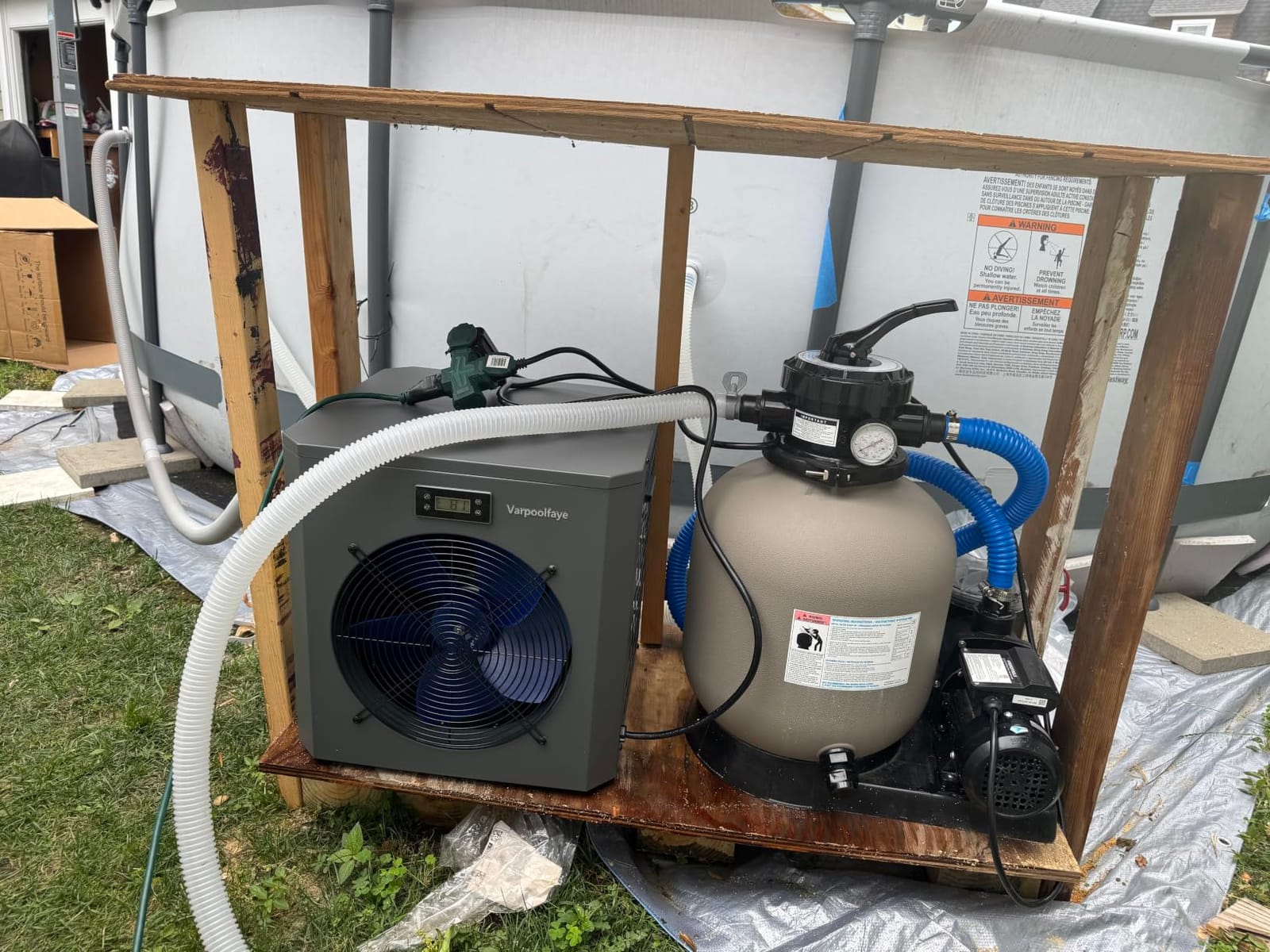 120,000 Btu Inverter Pool Heat Pump for Inground Pools 220V customer photo 1