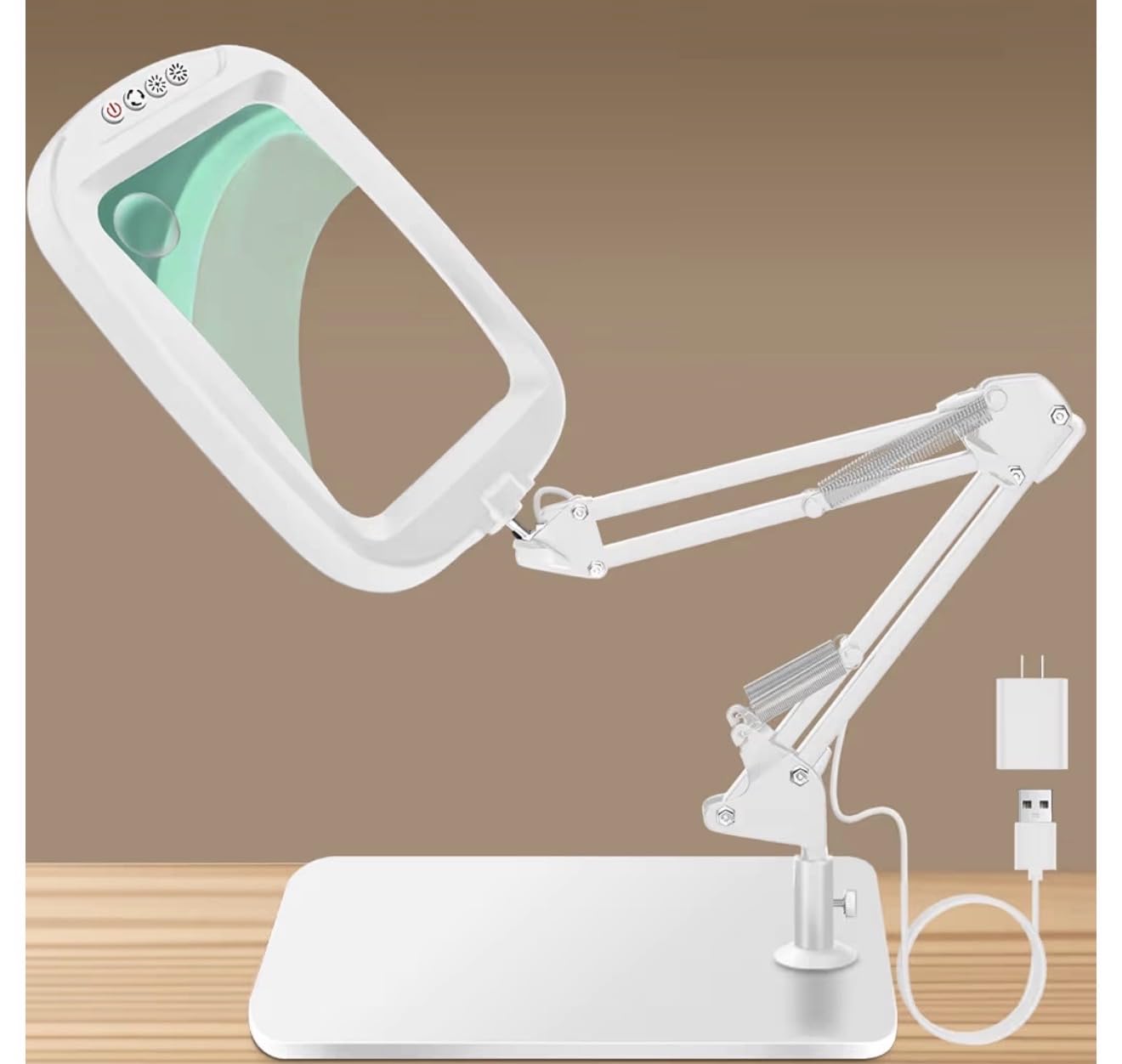 10X 30X Extra Large Magnifying Glass with Light and Stand 7-inch | 5 Color Modes Dimmable,Lighted Magnifier,Rectangle Hands-Free Magnifying Glass Desk Lamp for Reading Craft Close Work customer photo 1